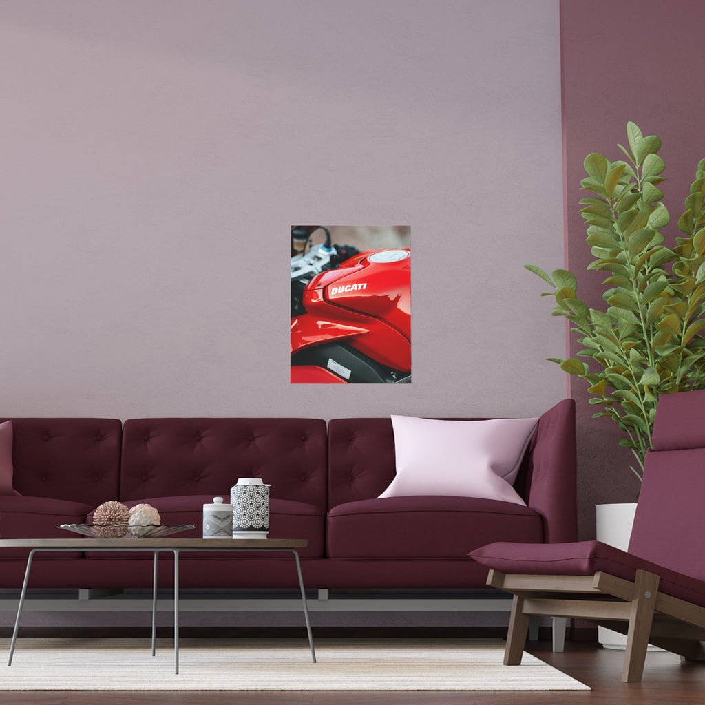 Red Ducati Motorcycle Tank Poster | Poster