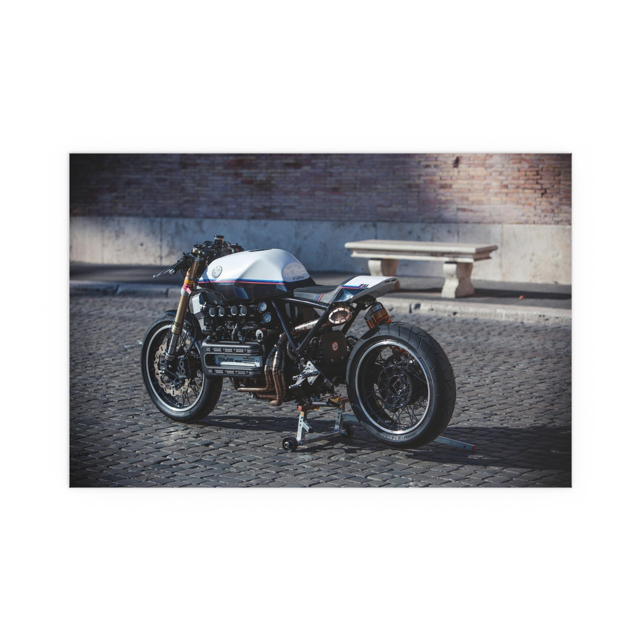 Vintage Cafe Racer Motorcycle Silk Poster | Wall Art Print