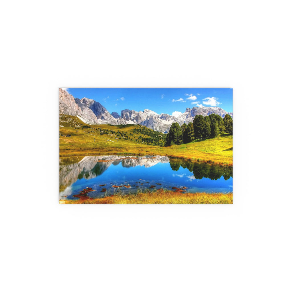 Mountain Lake Reflection silk poster | landscape wall art, outdoor scene
