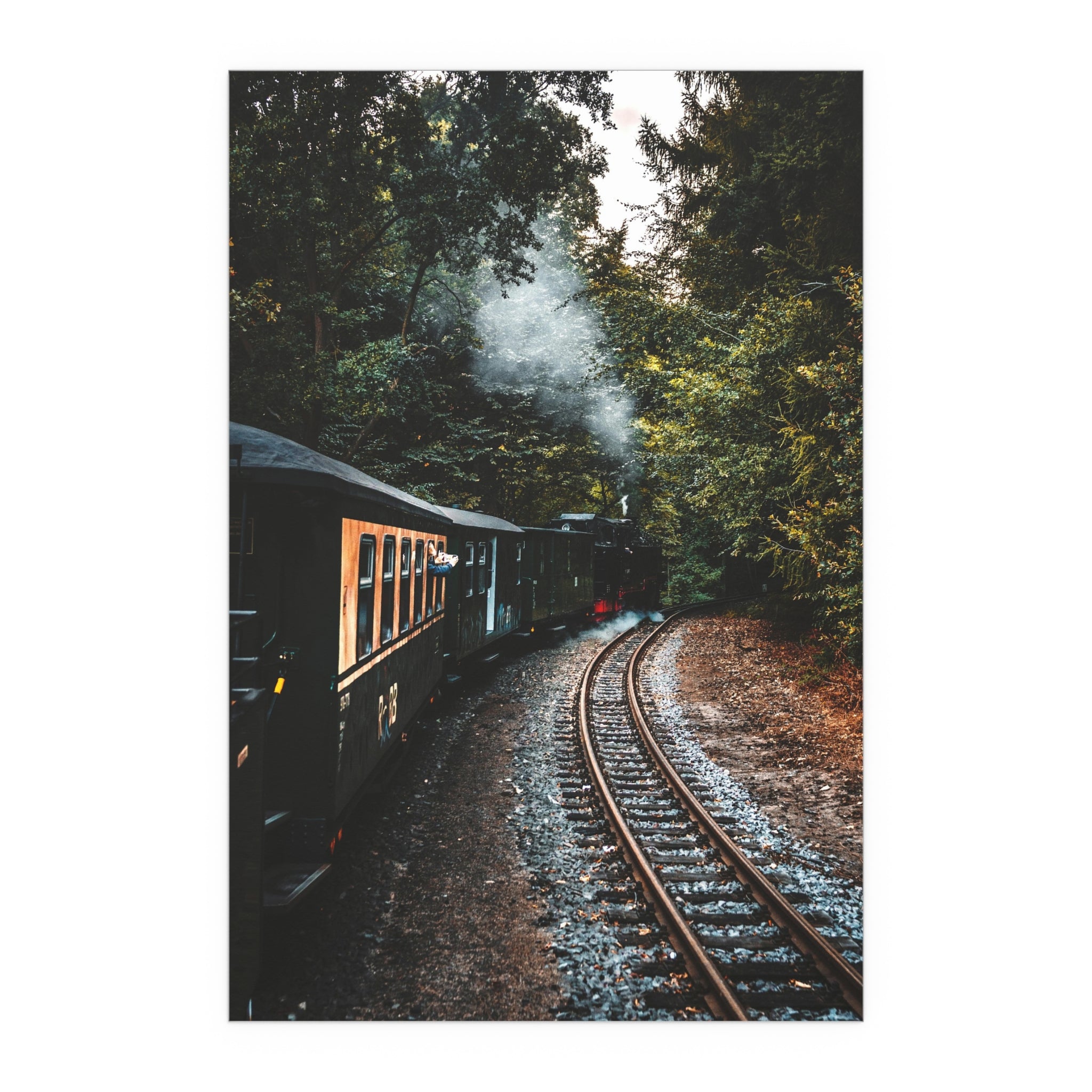 Vintage Steam Train Tracks silk poster | Indoor Outdoor wall art