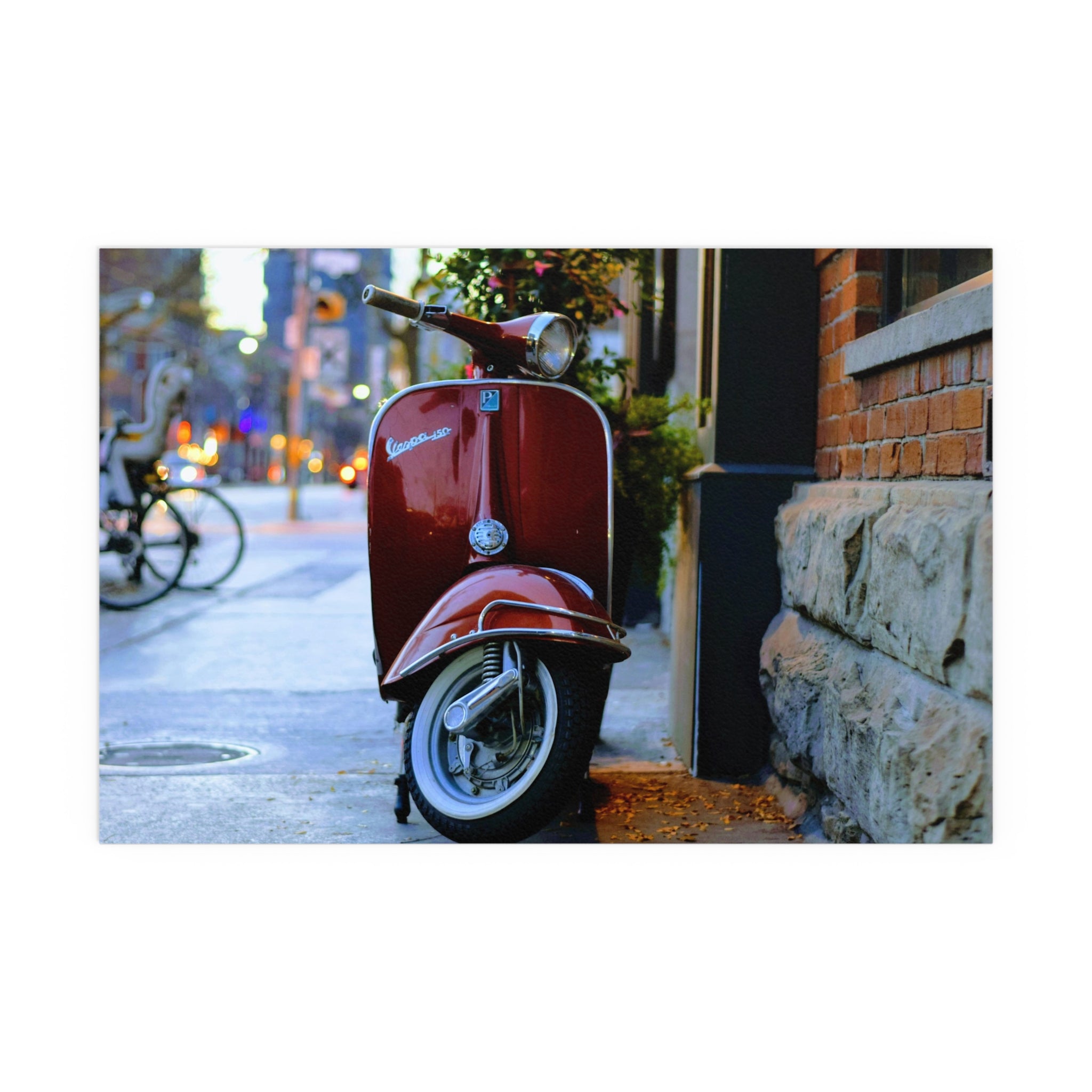 Red Vespa Scooter Poster silk print | Poster