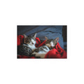 Sleeping Tabby Cats silk poster | Indoor Outdoor Cat Wall Art
