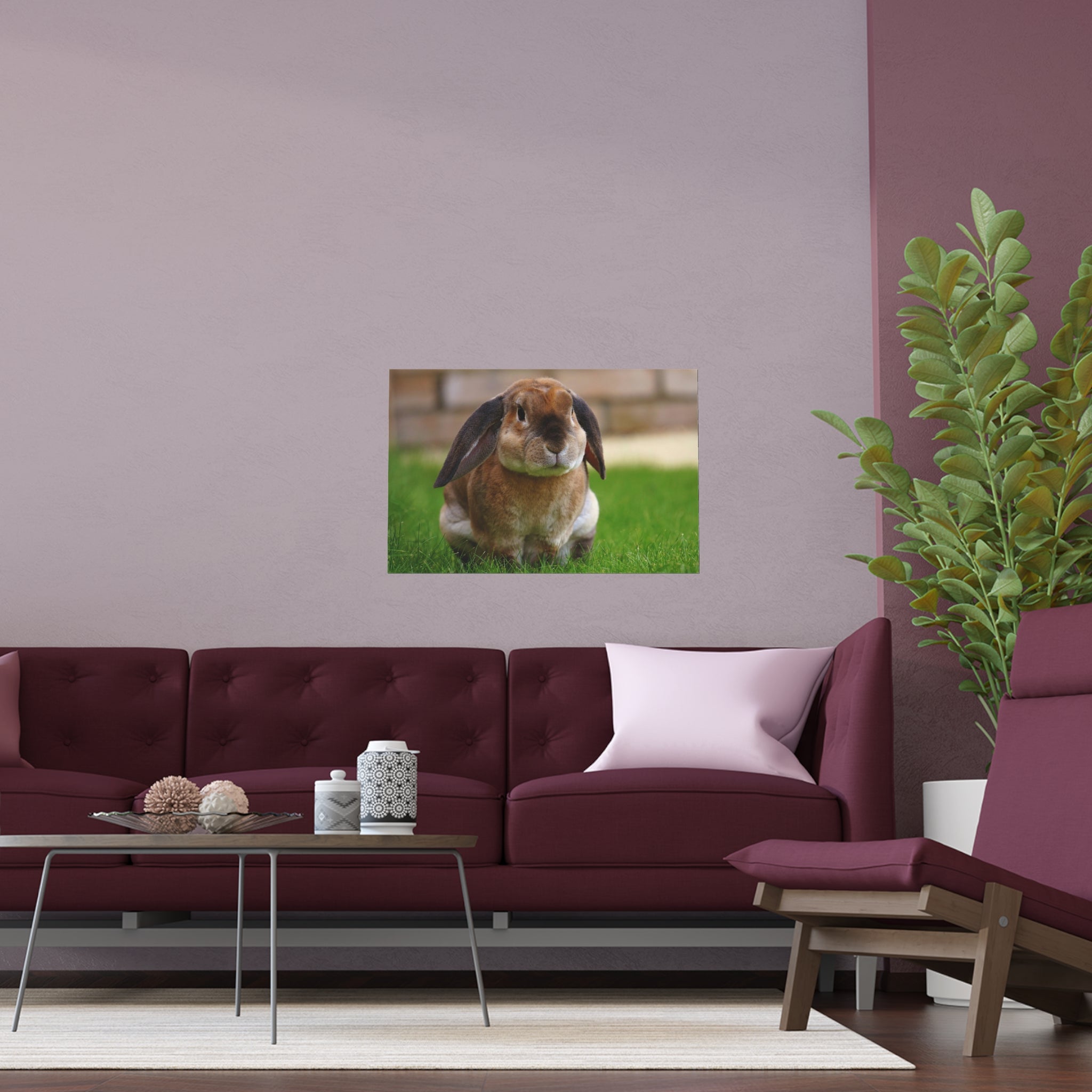 Brown Lop Rabbit Photo Silk Poster | Indoor Outdoor Bunny Wall Art