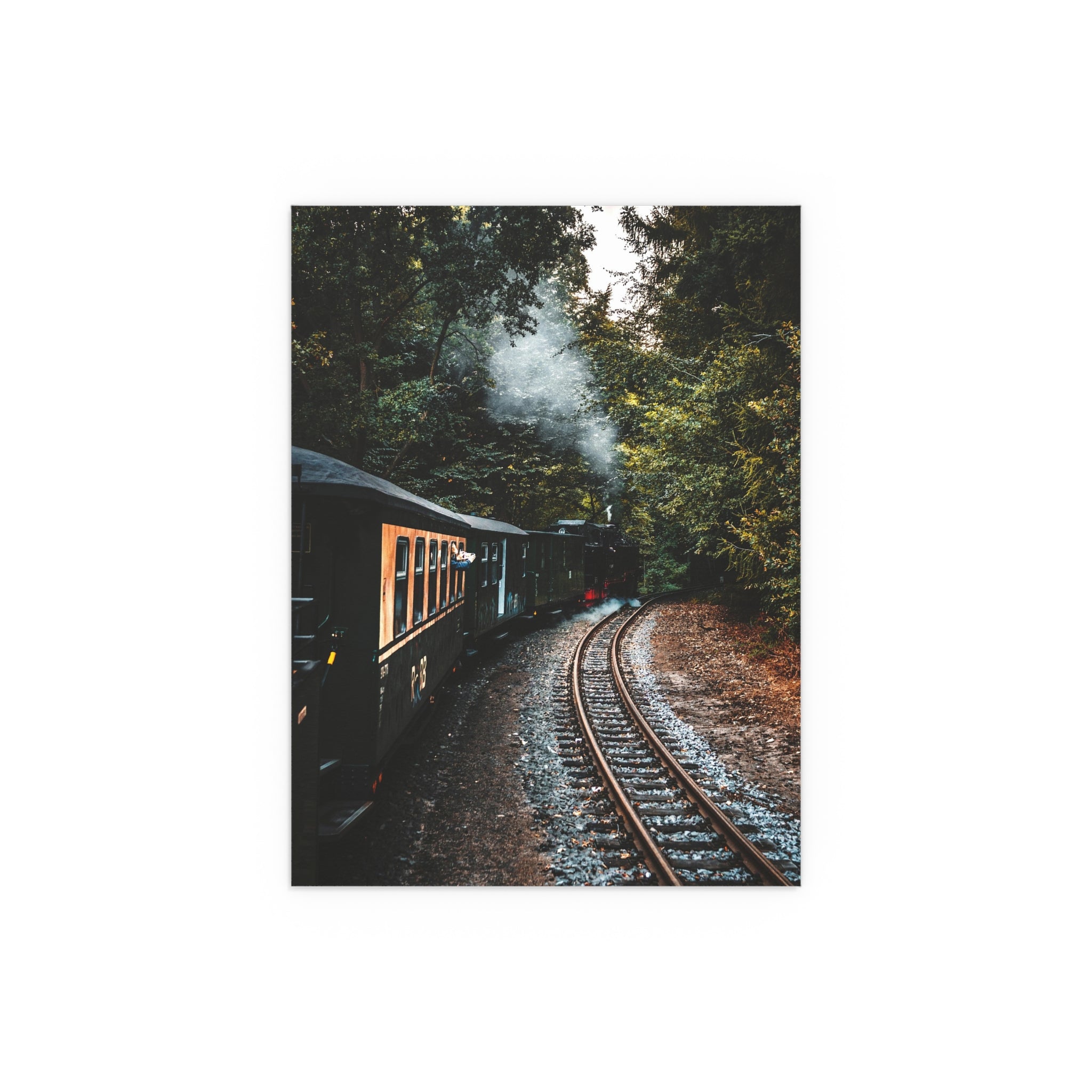 Vintage Steam Train Tracks silk poster | Indoor Outdoor wall art