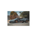 Matte Gray Sports Car Poster Indoor Outdoor Silk Poster | Convertible Supercar Wall Art