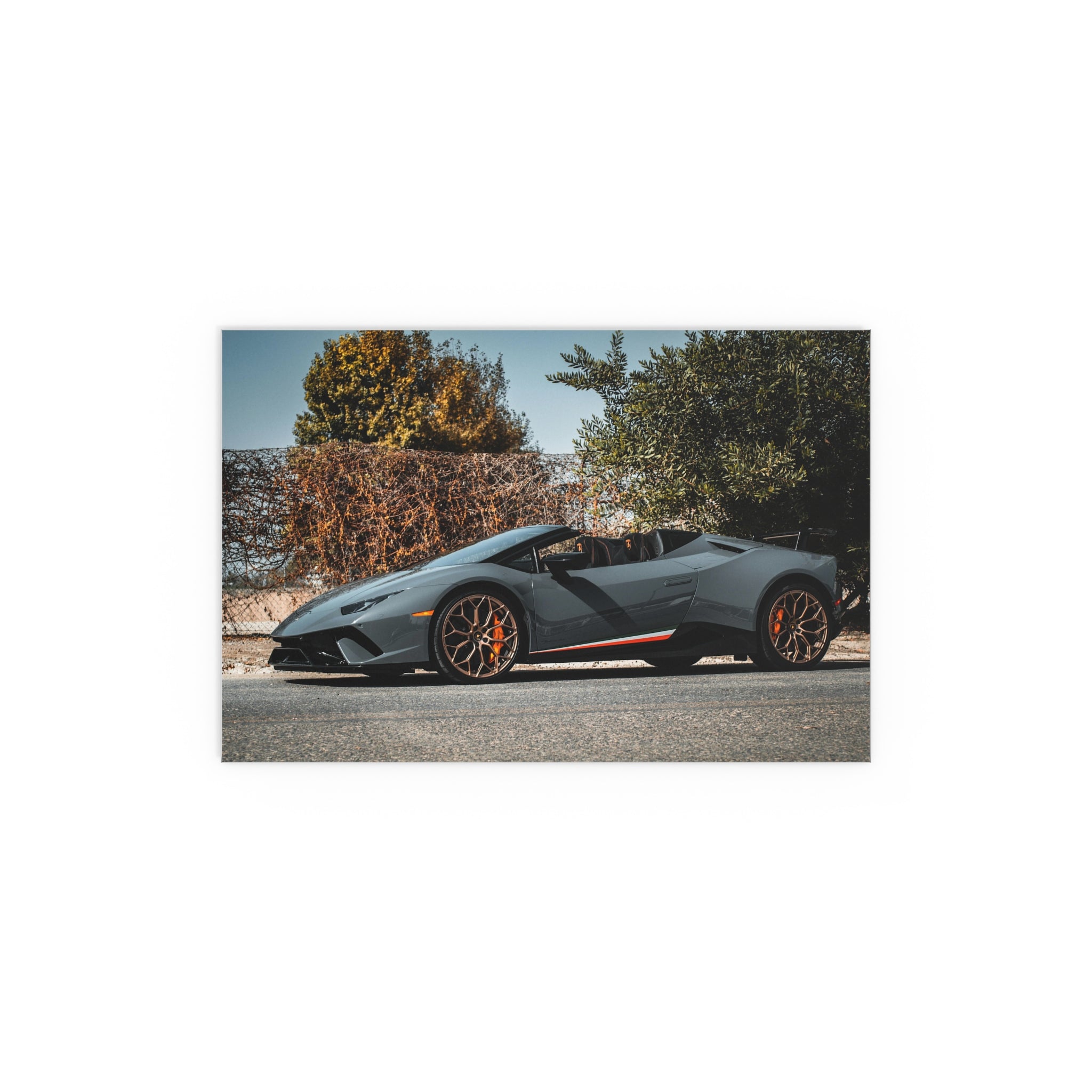 Matte Gray Sports Car Poster Indoor Outdoor Silk Poster | Convertible Supercar Wall Art