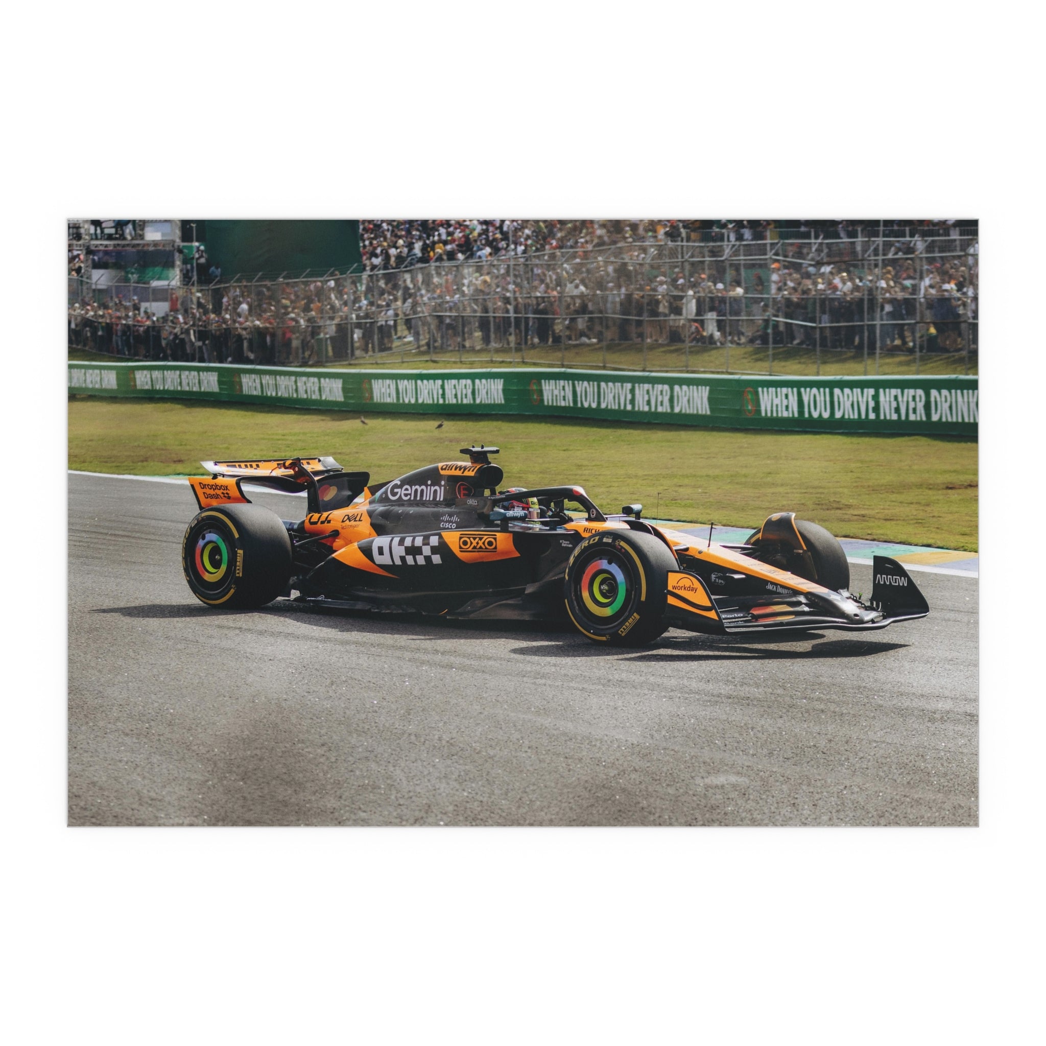 Orange Formula Race Car Silk Poster | Motorsport Wall Art