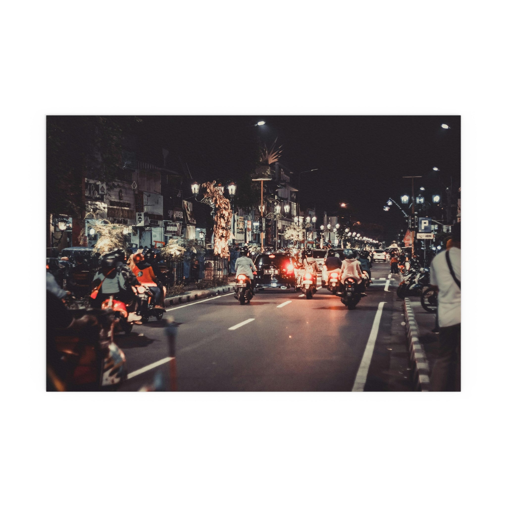 Night City Street Photography Poster | Silk Wall Art
