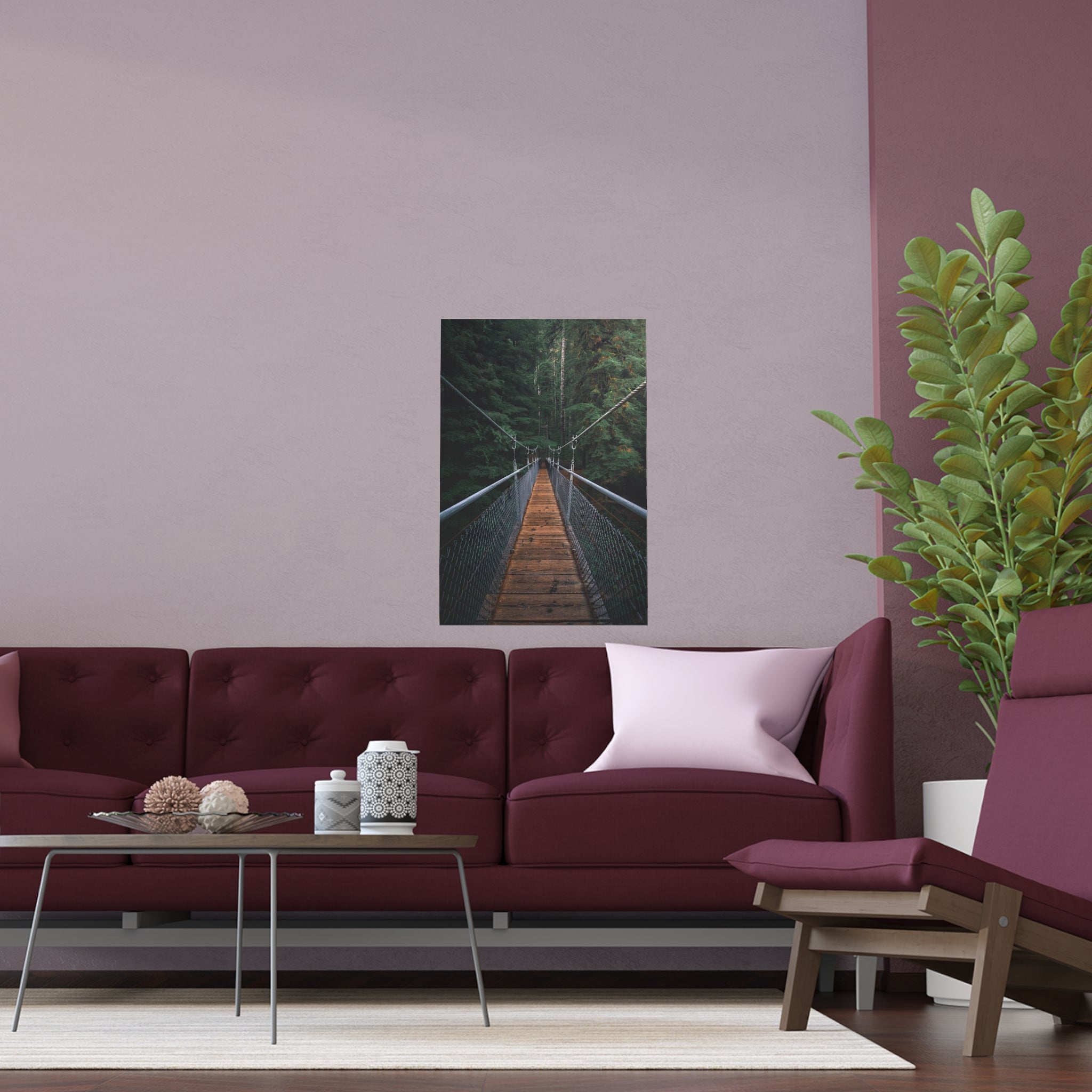 Suspension Bridge Forest Walk poster | Silk Poster