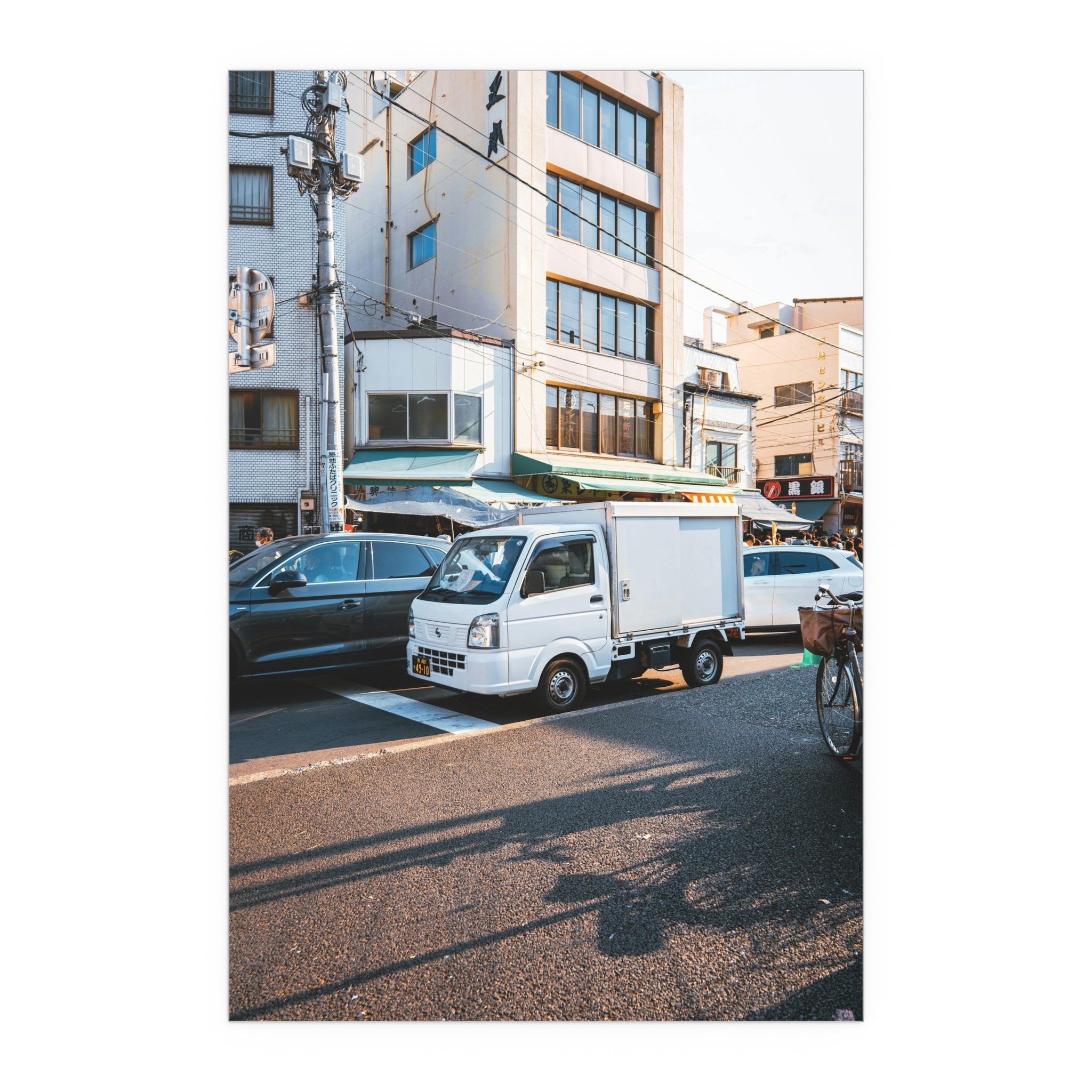 Urban Street Scene Silk Poster | Indoor Outdoor Wall Art
