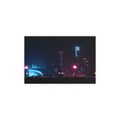 Neon City Night skyline Silk Poster | Indoor Outdoor Wall Art