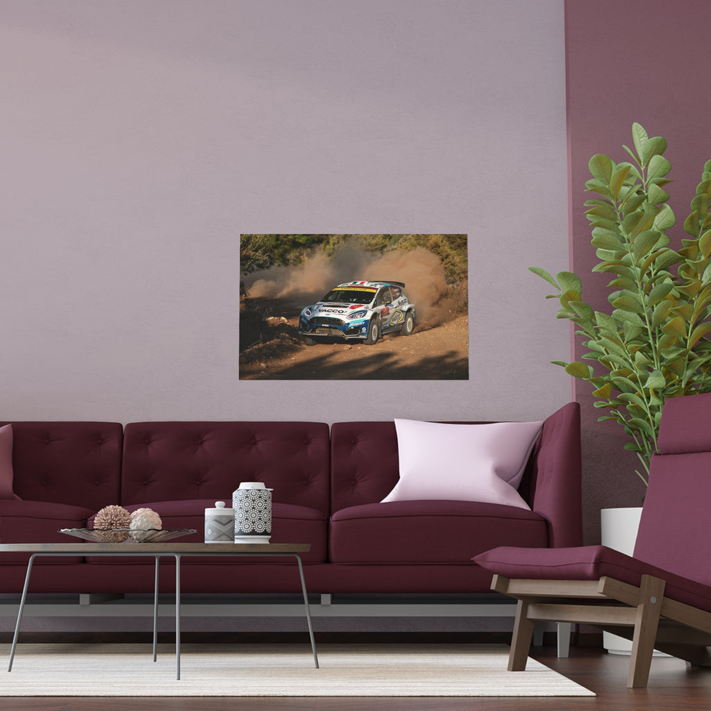 Rally Car Dirt Track Silk Poster