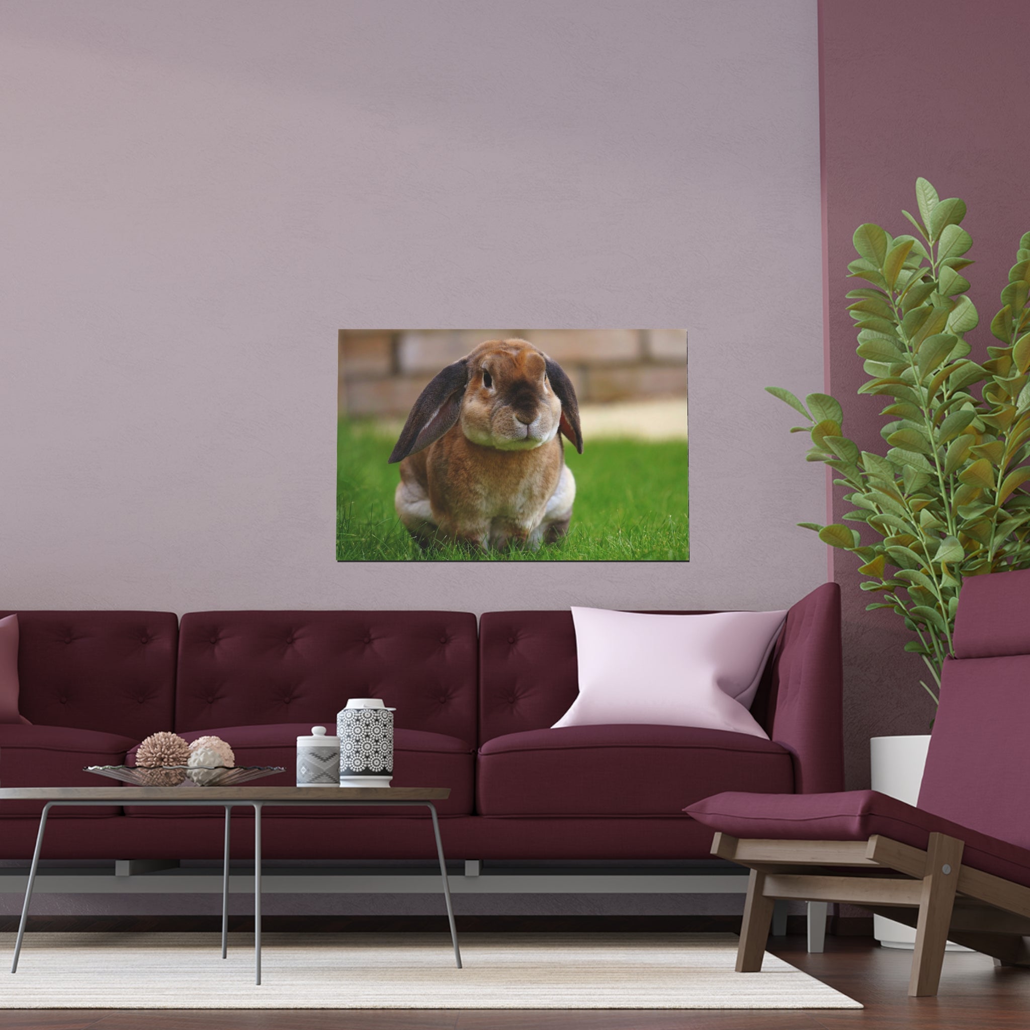 Brown Lop Rabbit Photo Silk Poster | Indoor Outdoor Bunny Wall Art