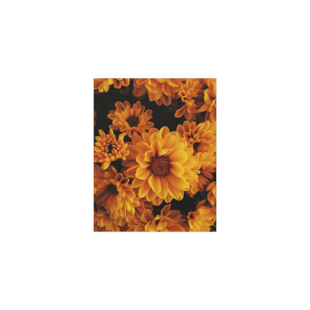 Golden Chrysanthemum Floral Print Poster | Silk Poster