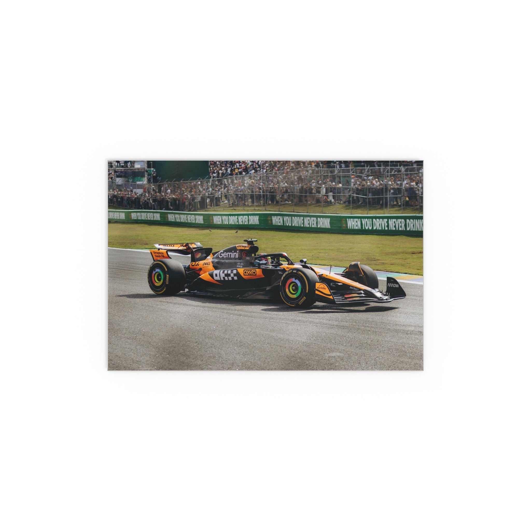 Orange Formula Race Car Silk Poster | Motorsport Wall Art