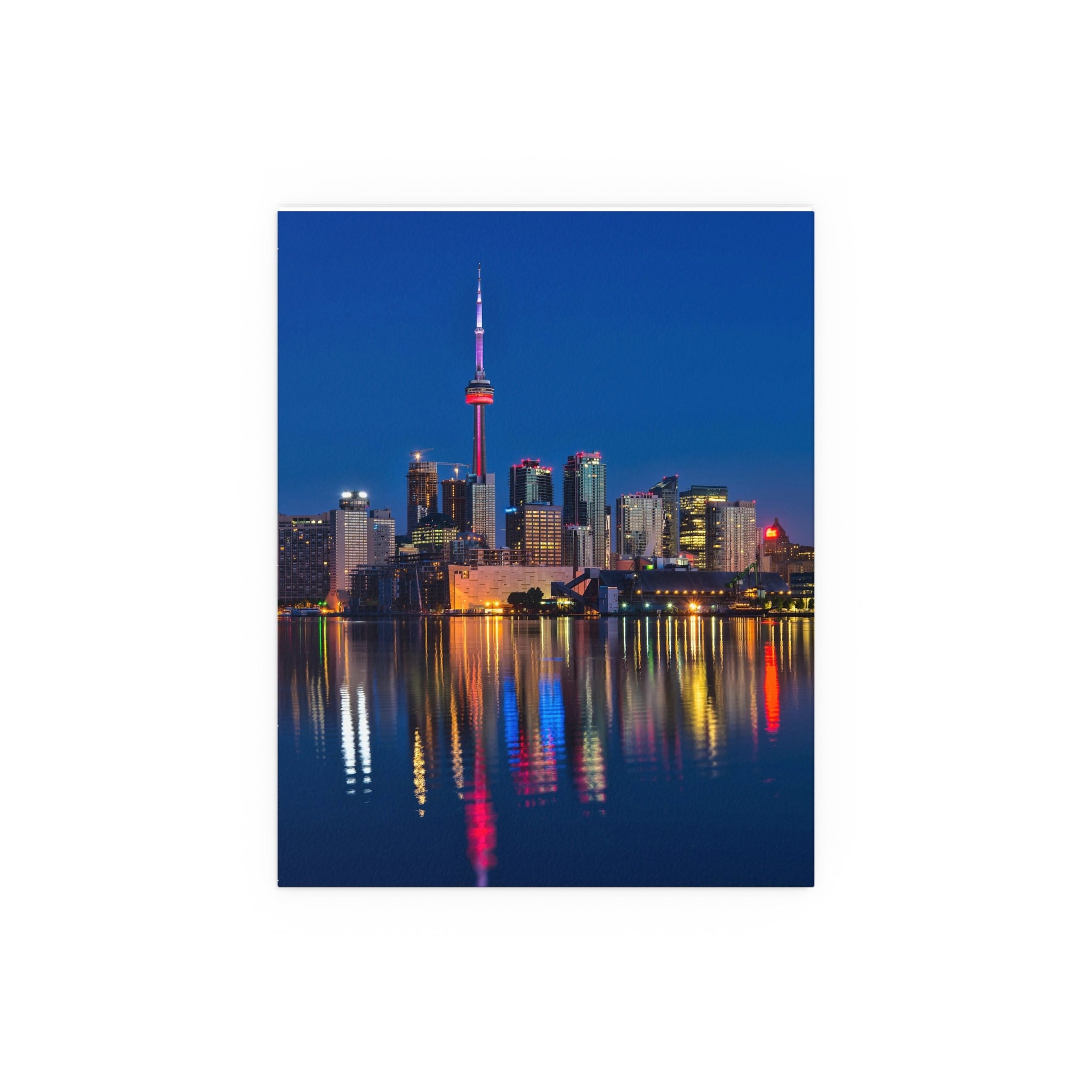 Toronto Skyline Silk Poster | Cityscape Night Reflection Indoor Outdoor