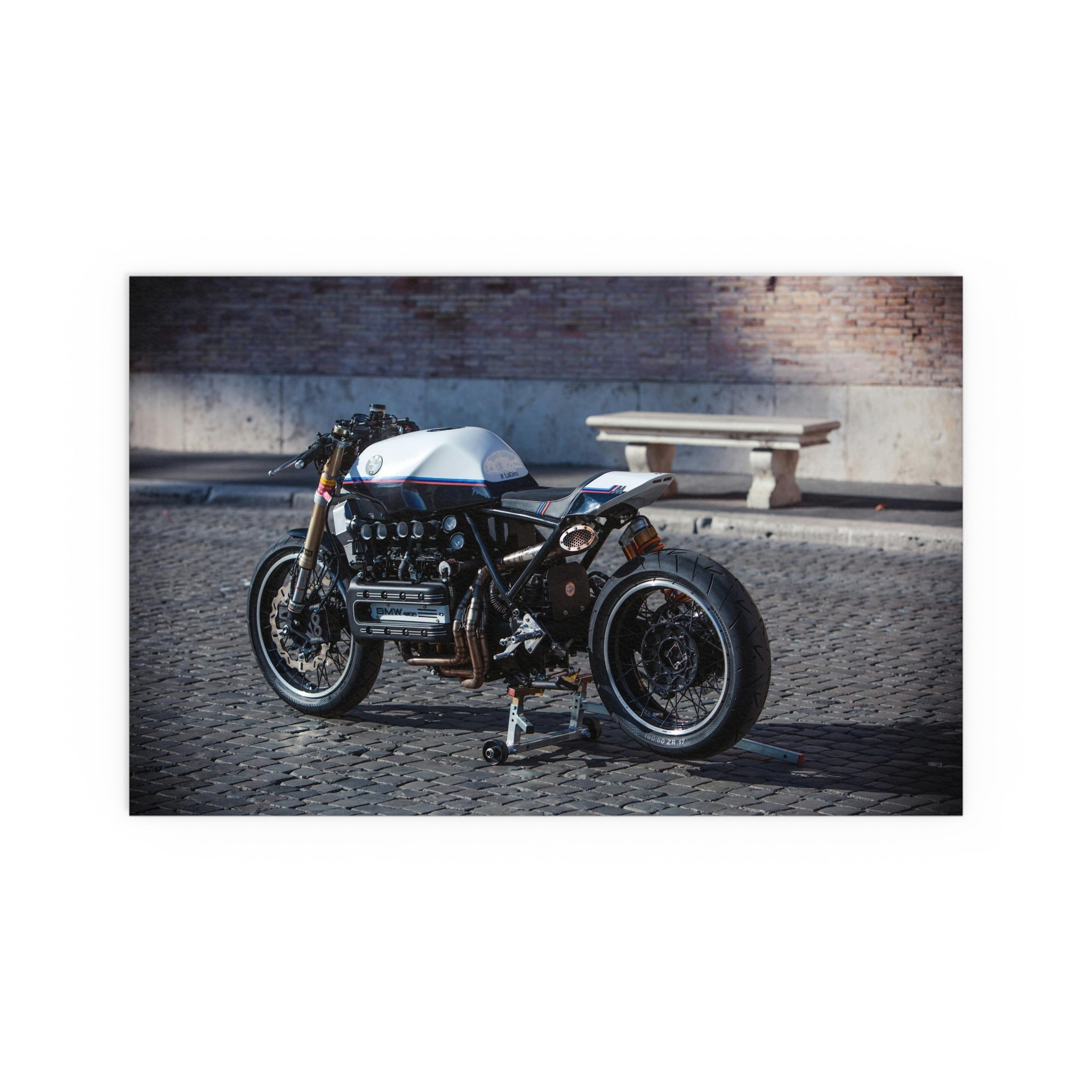 Vintage Cafe Racer Motorcycle Silk Poster | Wall Art Print