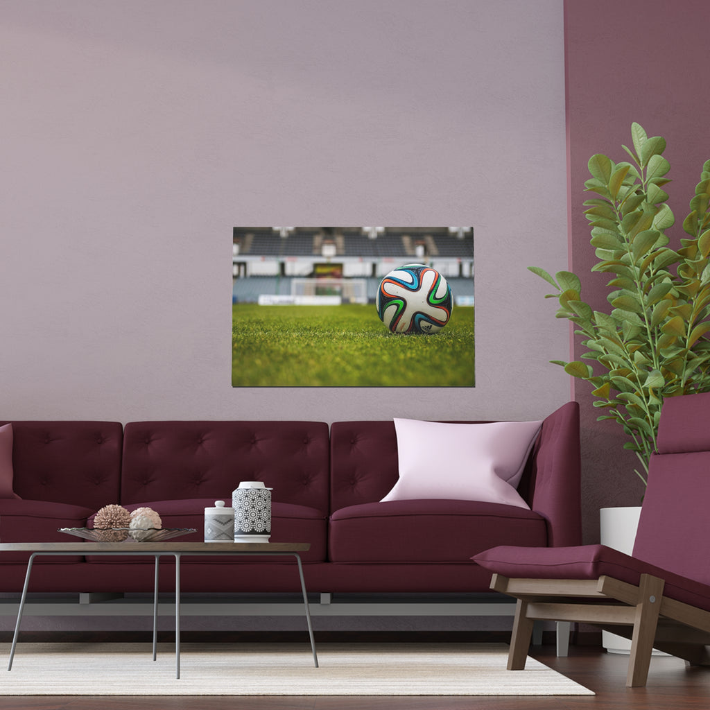 Soccer Ball on Grass Poster | Silk Print
