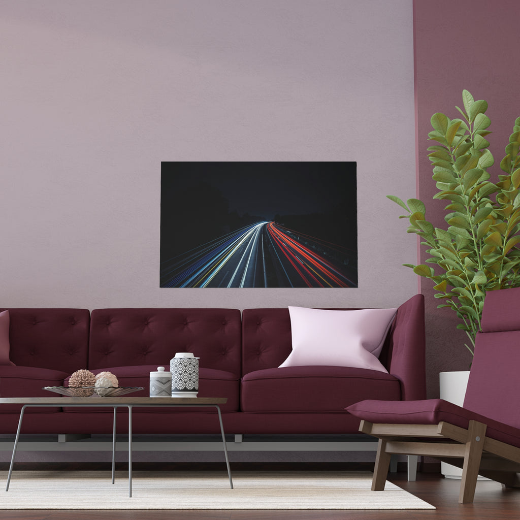 Light Trail Highway Poster | Silk Print