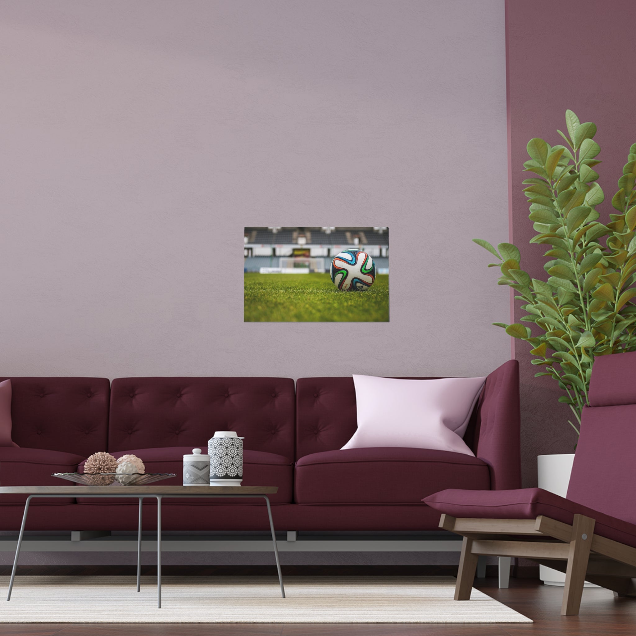 Soccer Ball on Grass Poster | Silk Print