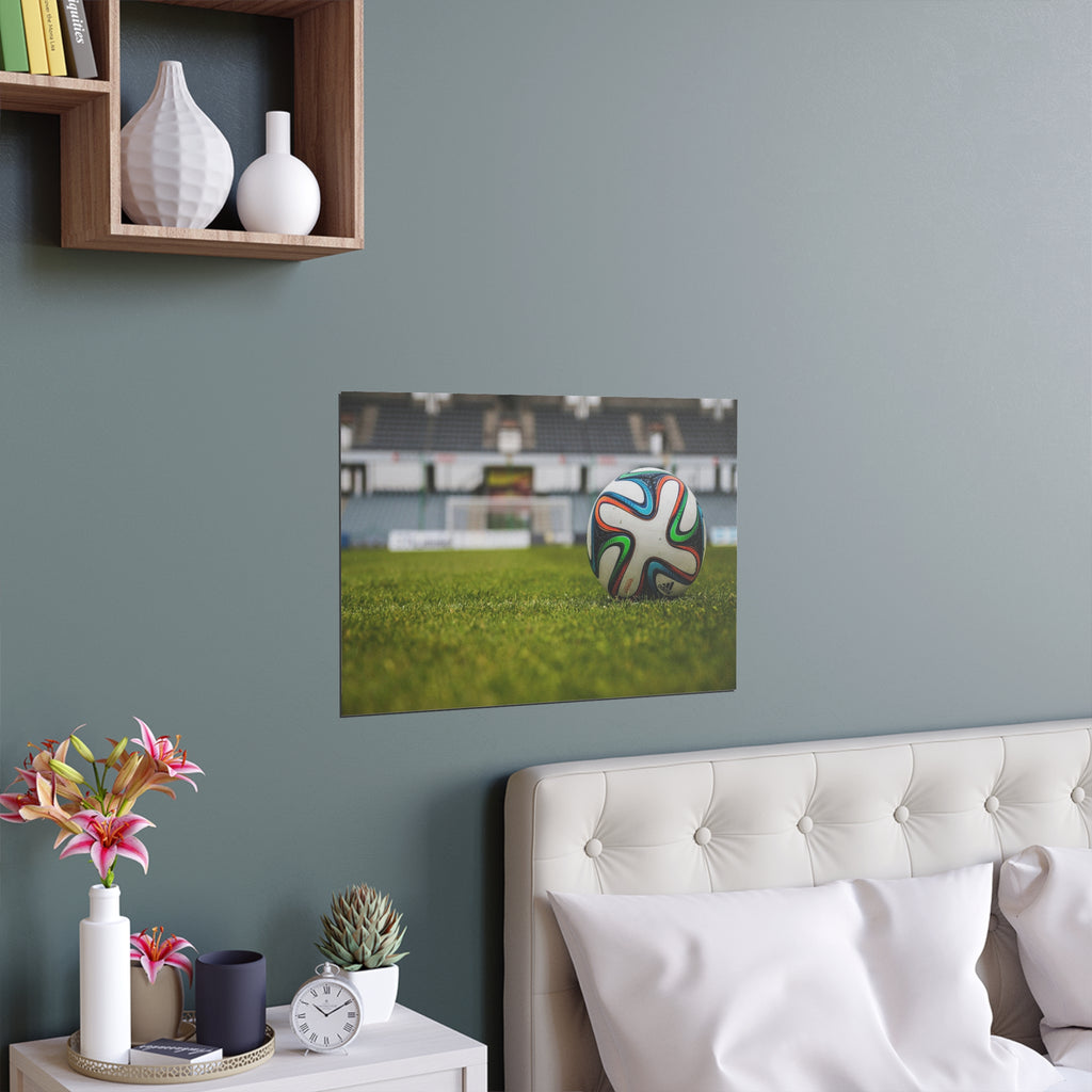 Soccer Ball on Grass Poster | Silk Print
