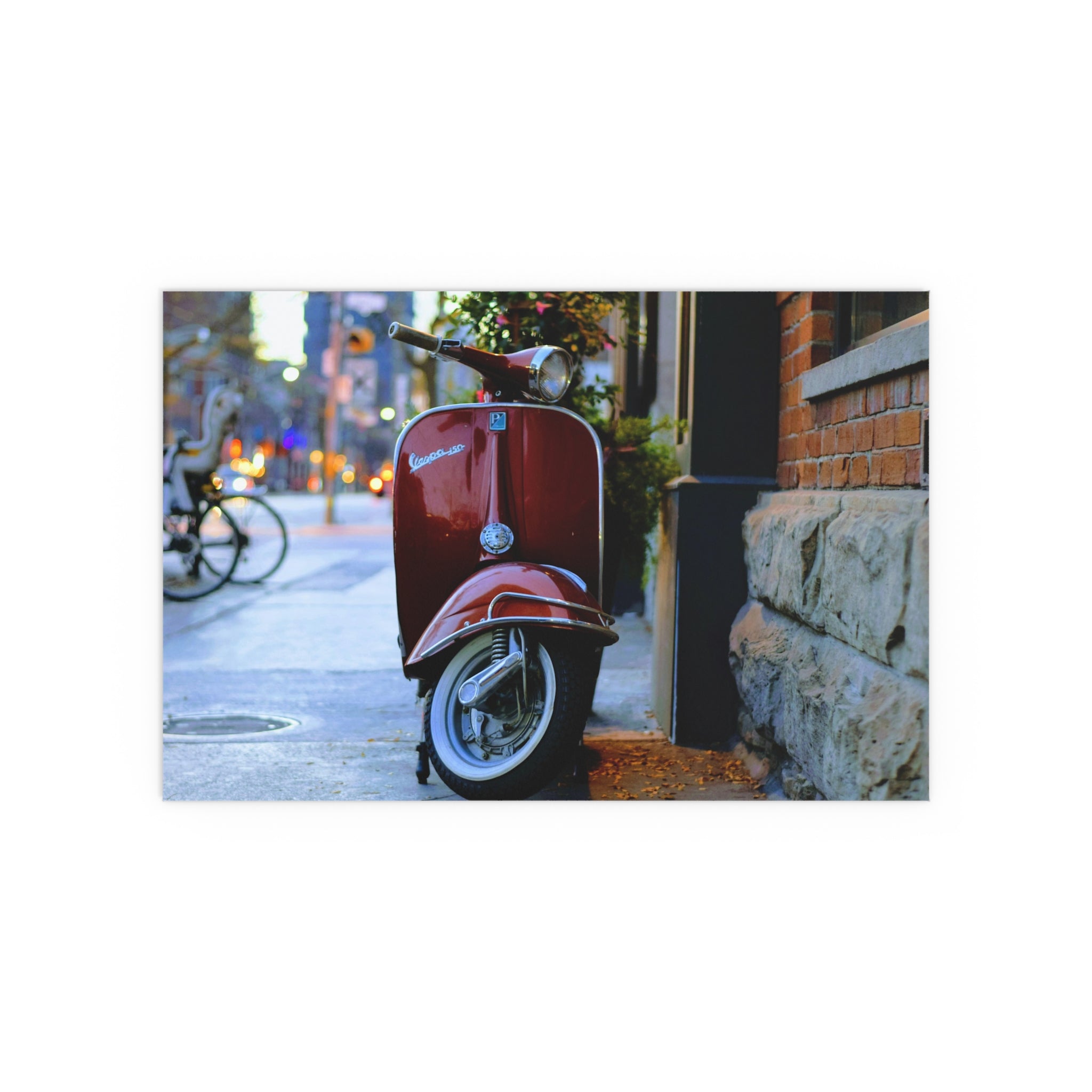 Red Vespa Scooter Poster silk print | Poster