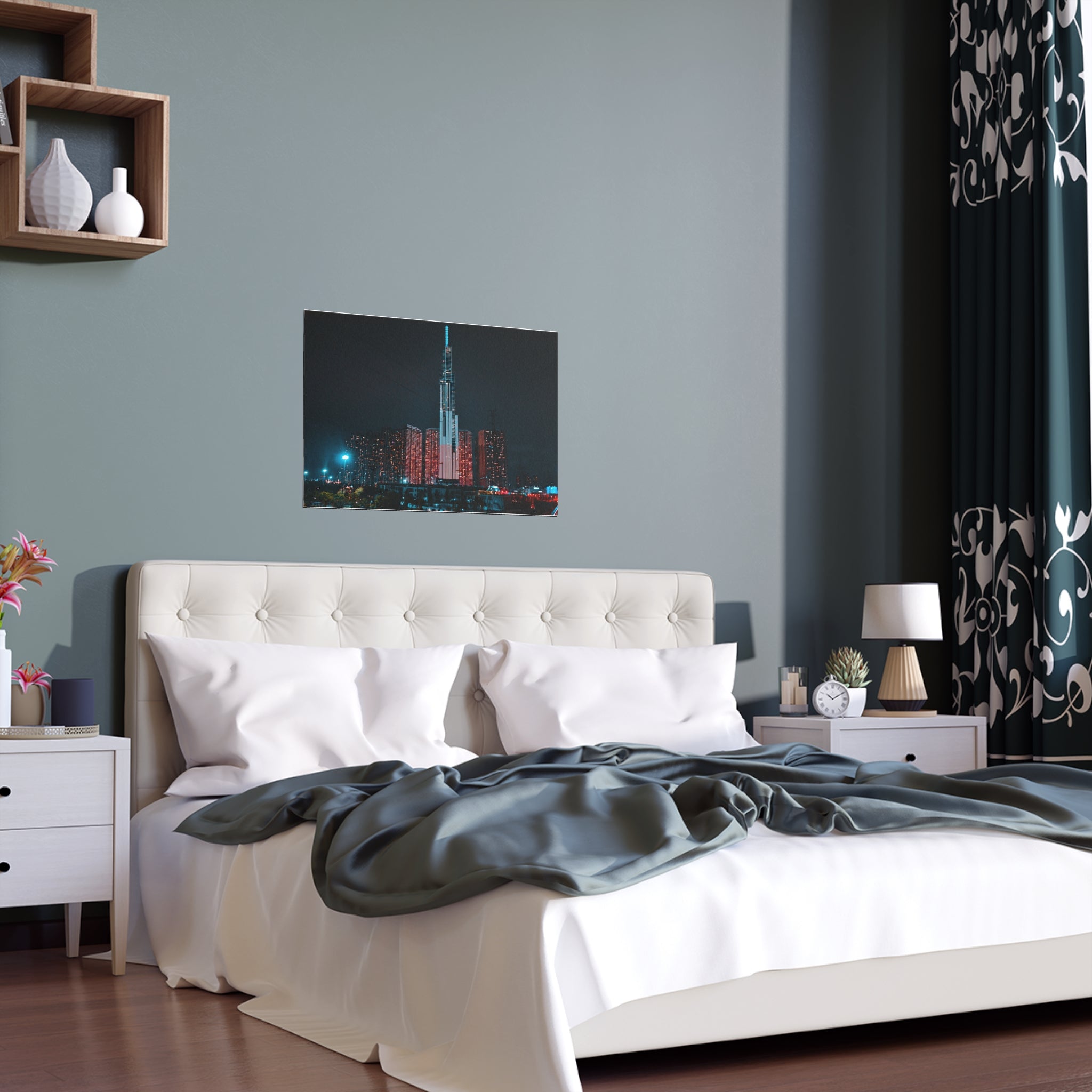 Neon City Skyline Poster