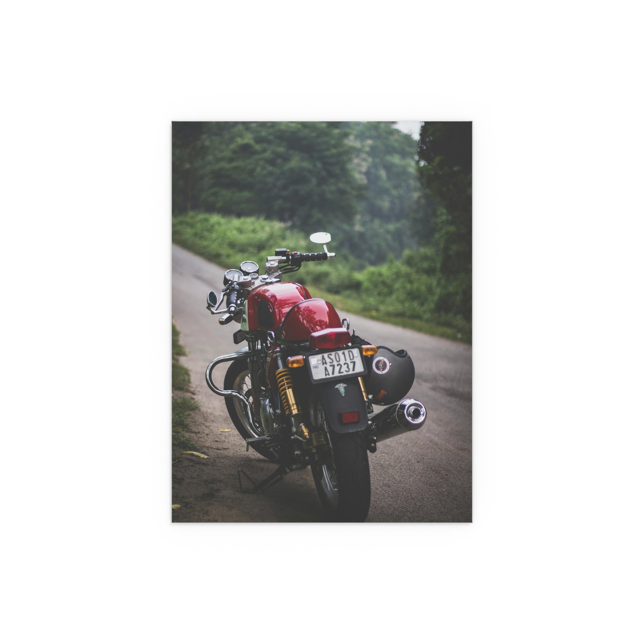 Red Vintage Motorcycle Poster | Silk Poster