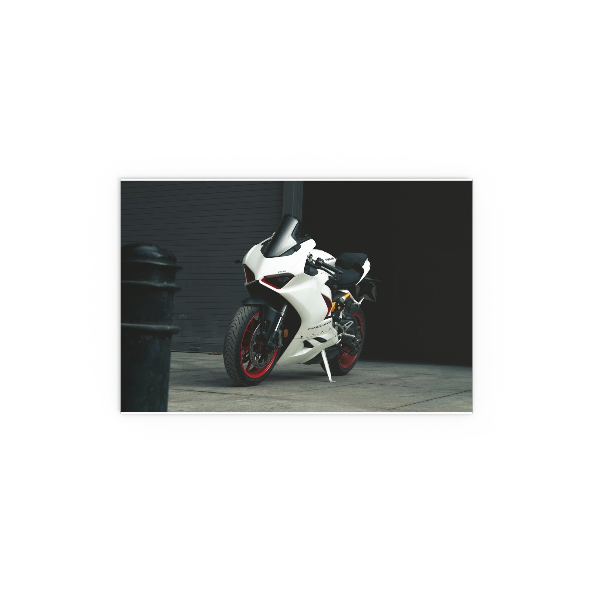 White Sport Motorcycle Poster Silk Print | Indoor Outdoor Wall Art