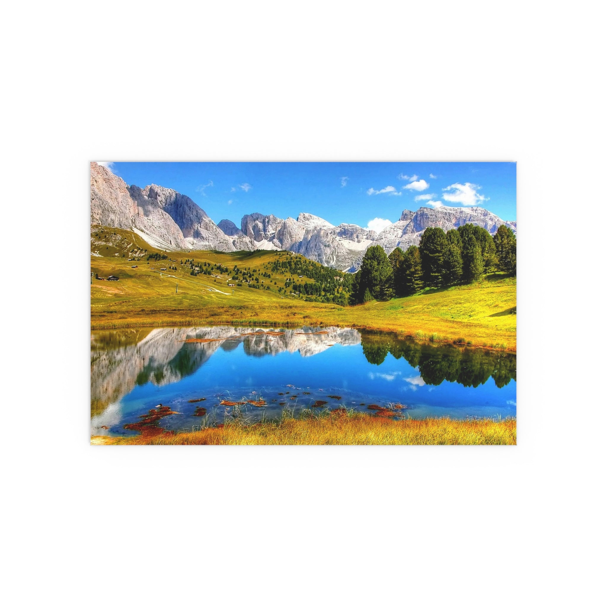 Mountain Lake Reflection silk poster | landscape wall art, outdoor scene