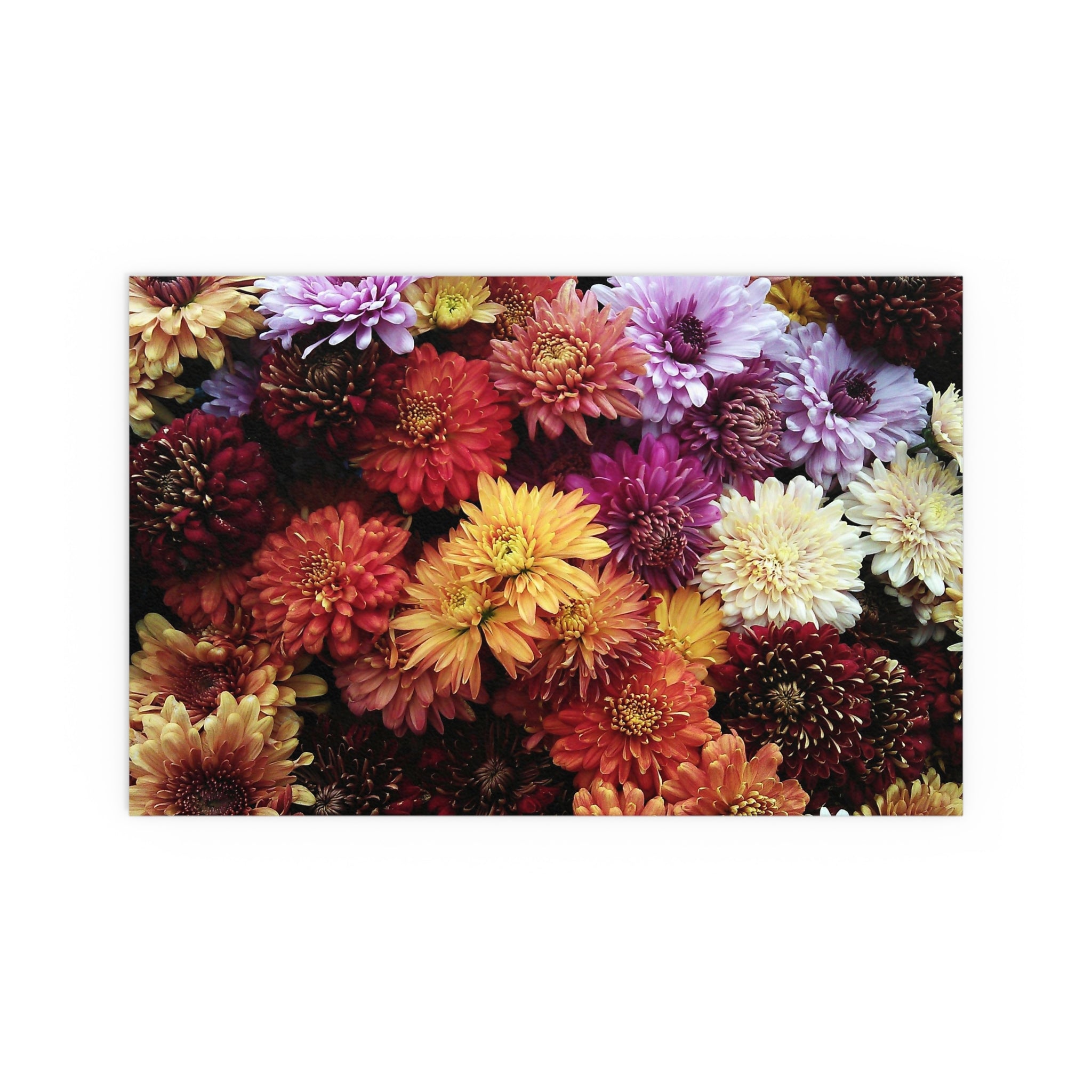 Colorful Chrysanthemum Collage Silk Poster