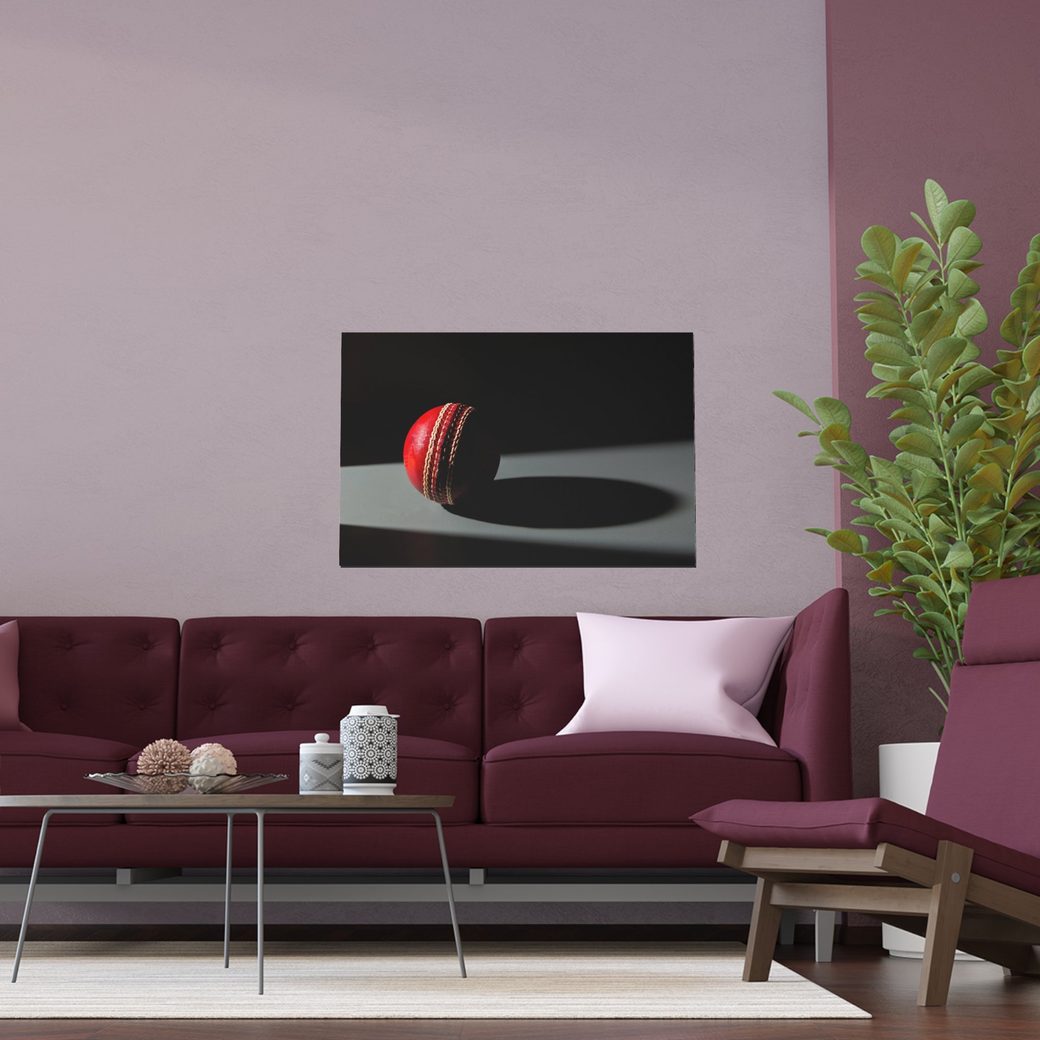 Cricket Ball Shadow Silk Poster