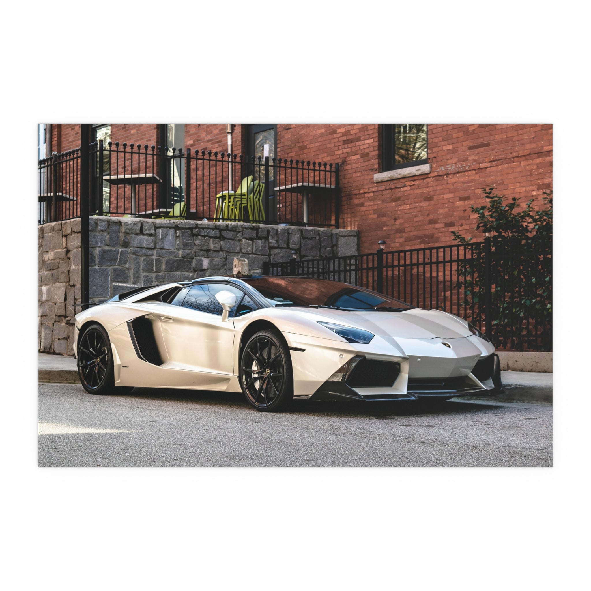 White Lamborghini Sports Car Poster | Silk Poster