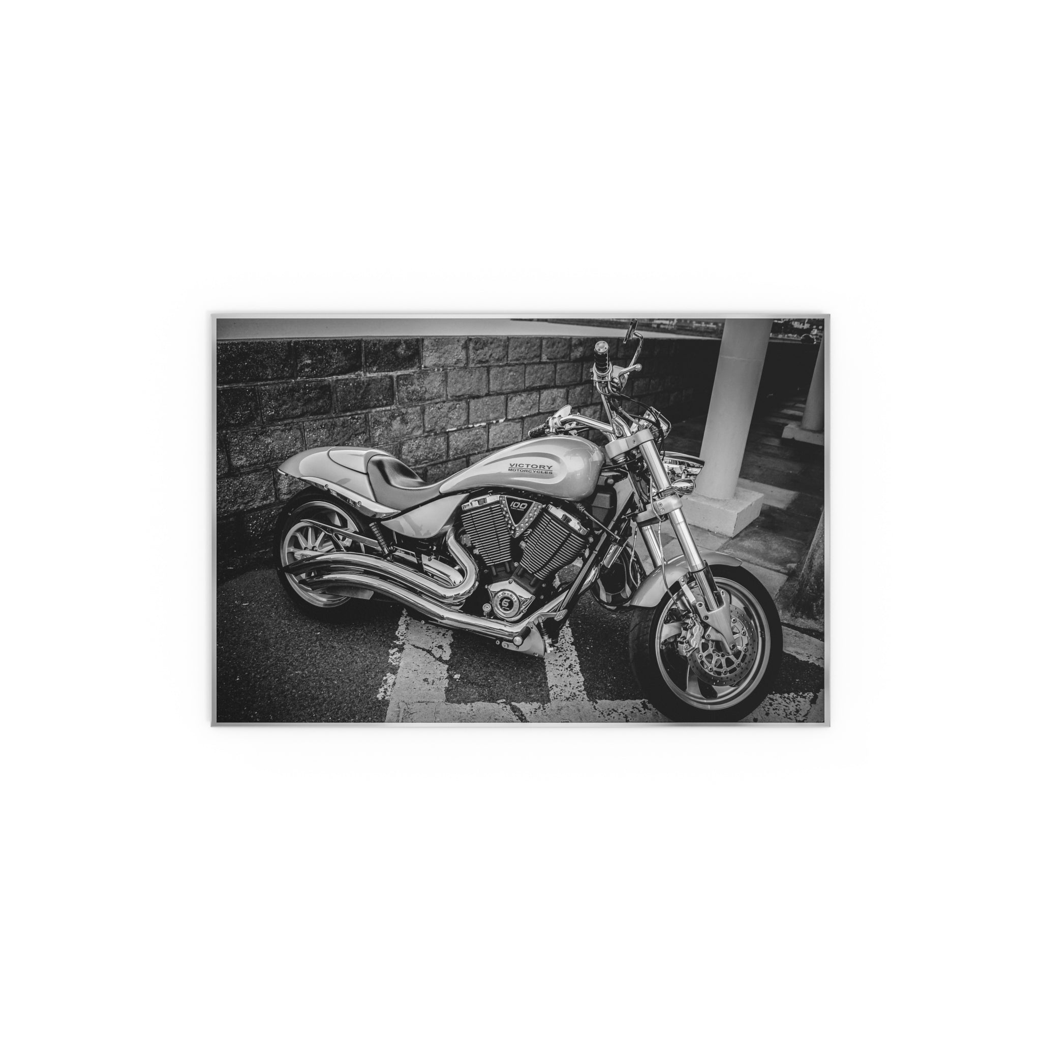 Vintage Motorcycle black and white Silk Poster | motorcycle wall art