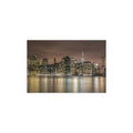 City Skyline at Night Silk Poster | Indoor Outdoor Wall Art