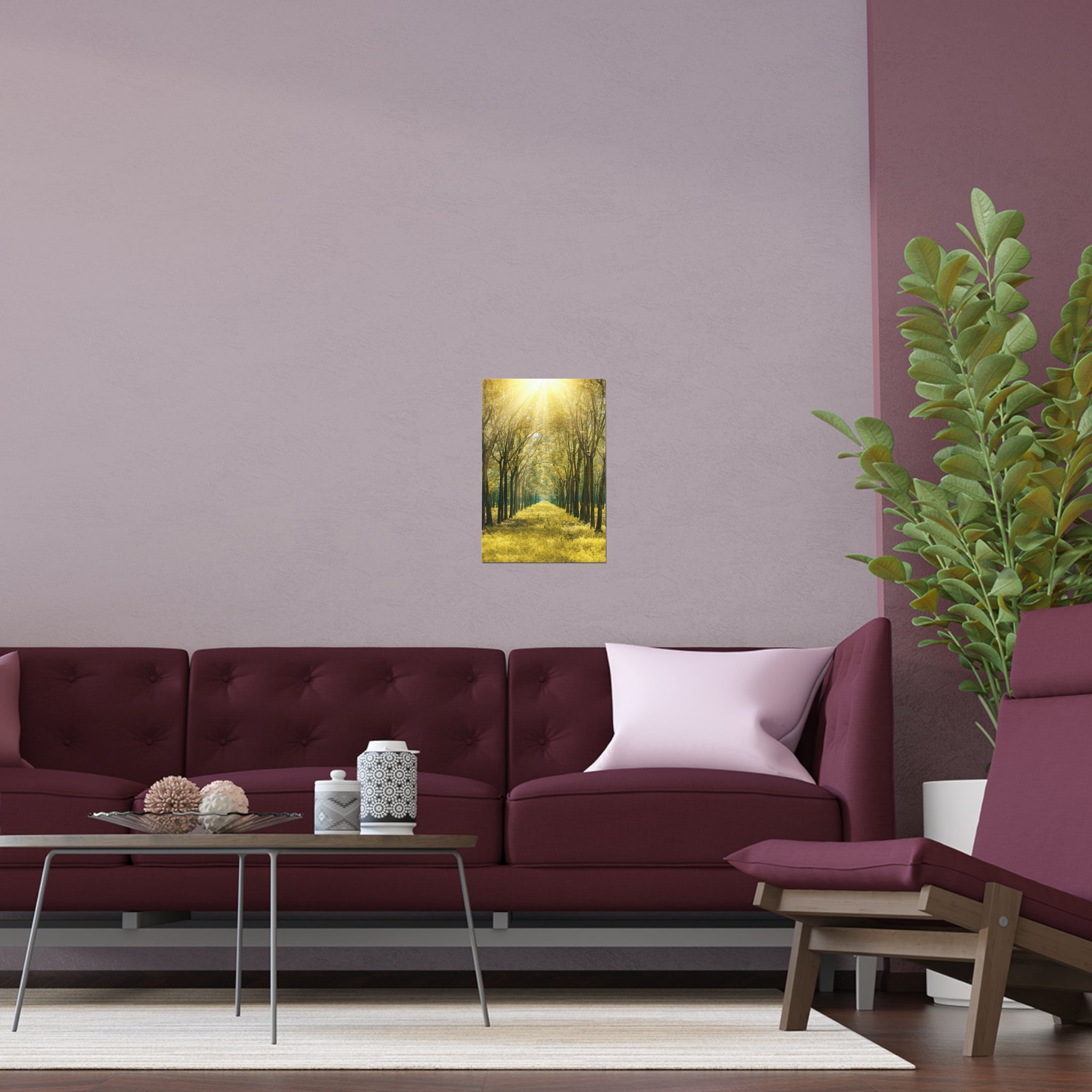 Sunlit Forest Path poster | Silk poster