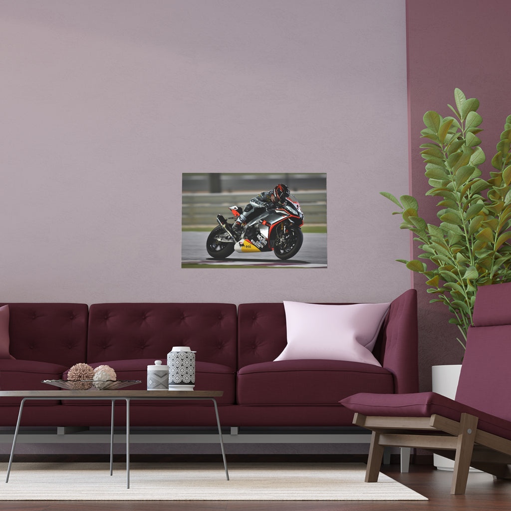 Sport Motorcycle Racing poster | Track Bike Silk Print