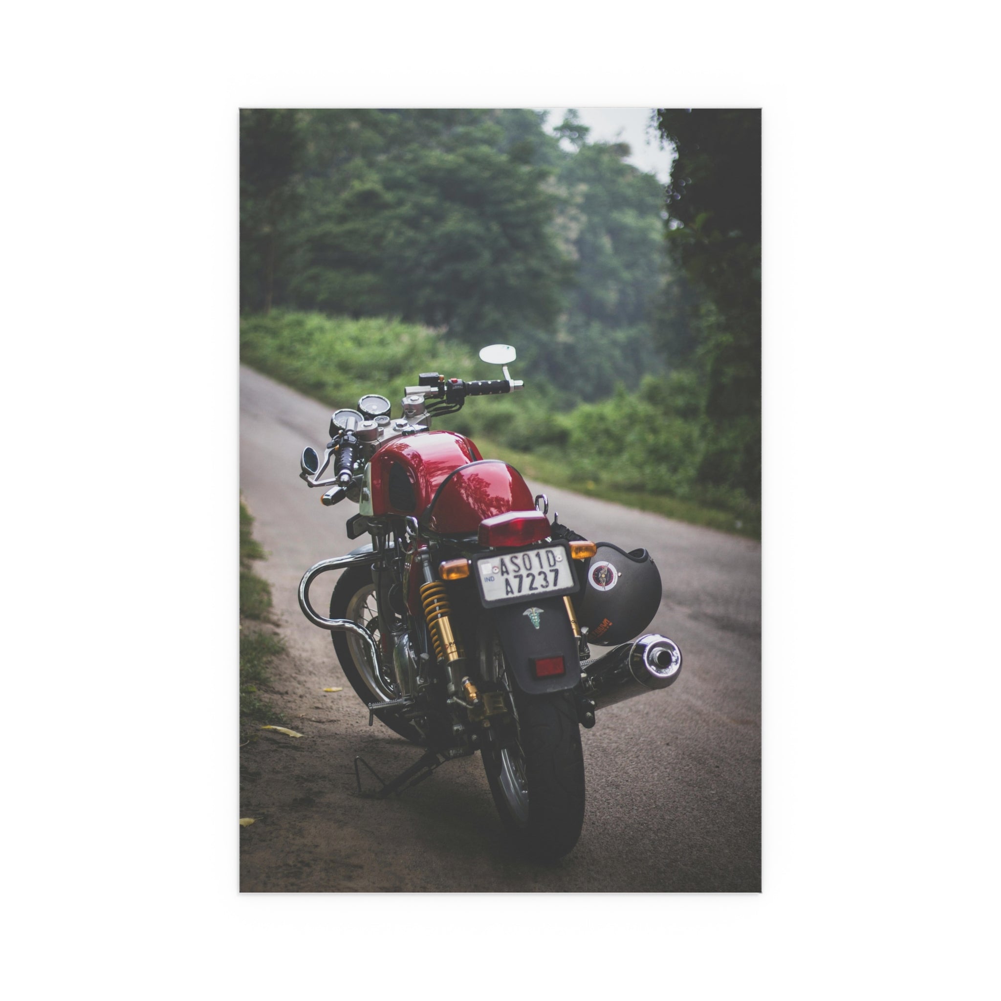 Red Vintage Motorcycle Poster | Silk Poster