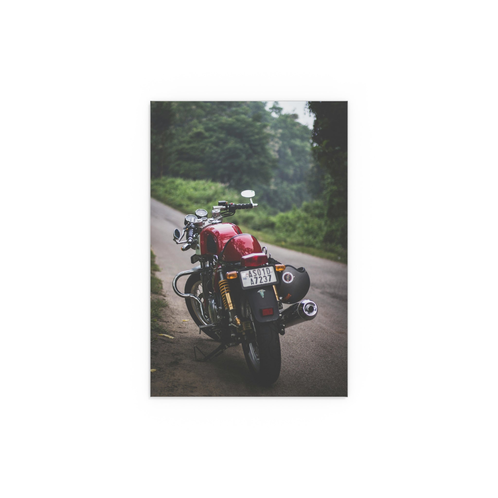 Red Vintage Motorcycle Poster | Silk Poster