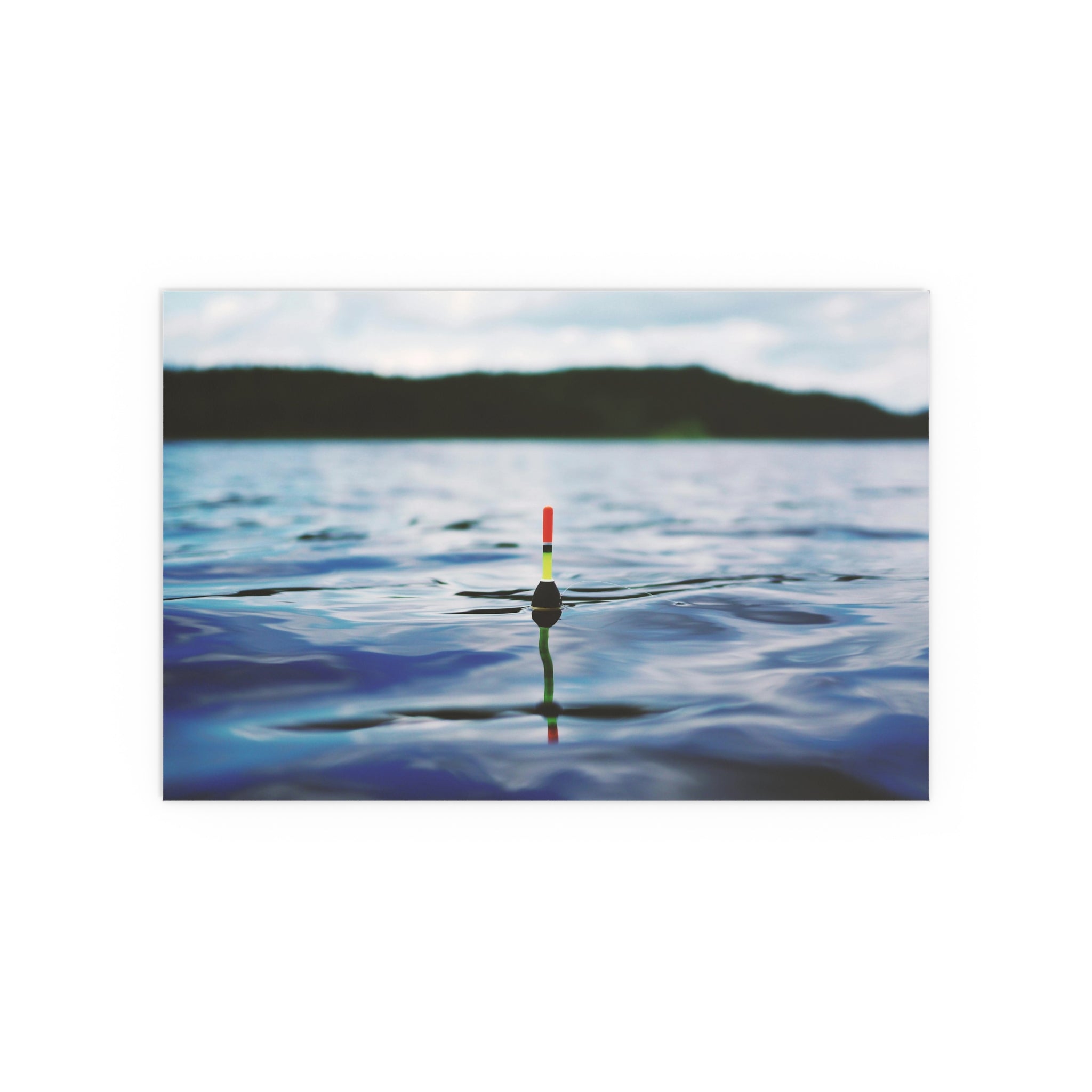 Fishing Bobber in Calm Lake Silk Poster | Indoor Outdoor Wall Art