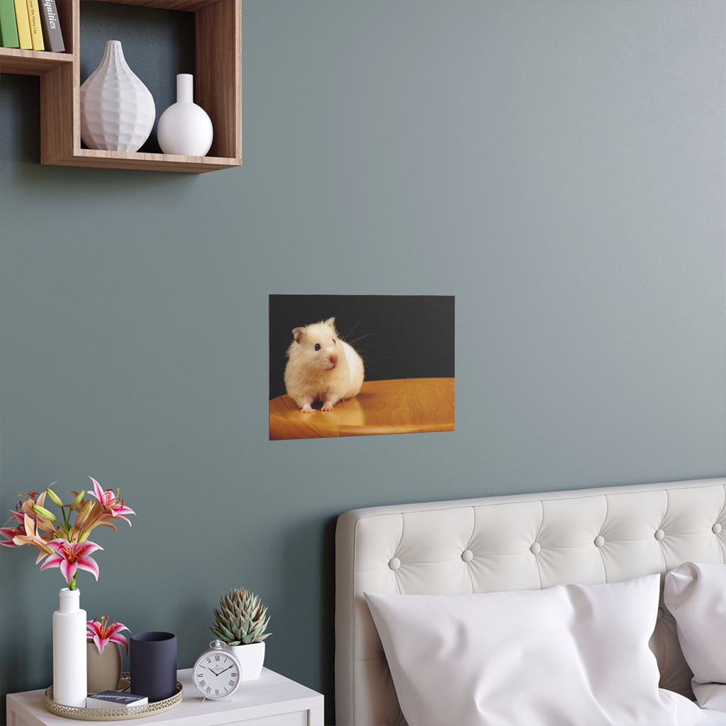 Cute White Hamster Silk Poster | Indoor Outdoor Wall Art