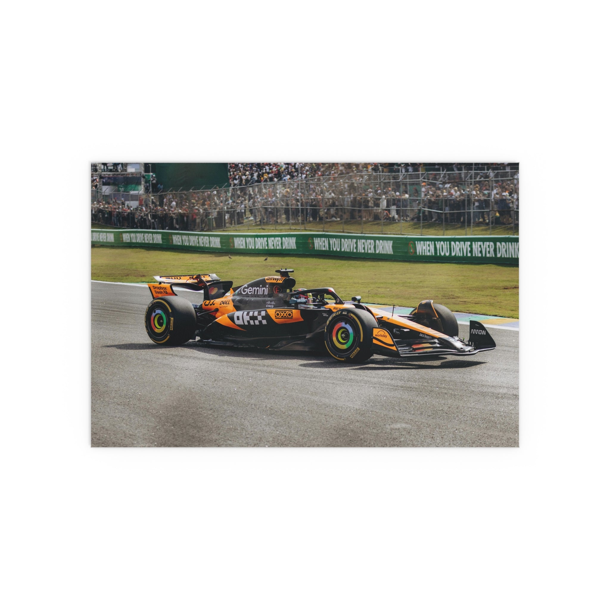 Orange Formula Race Car Silk Poster | Motorsport Wall Art