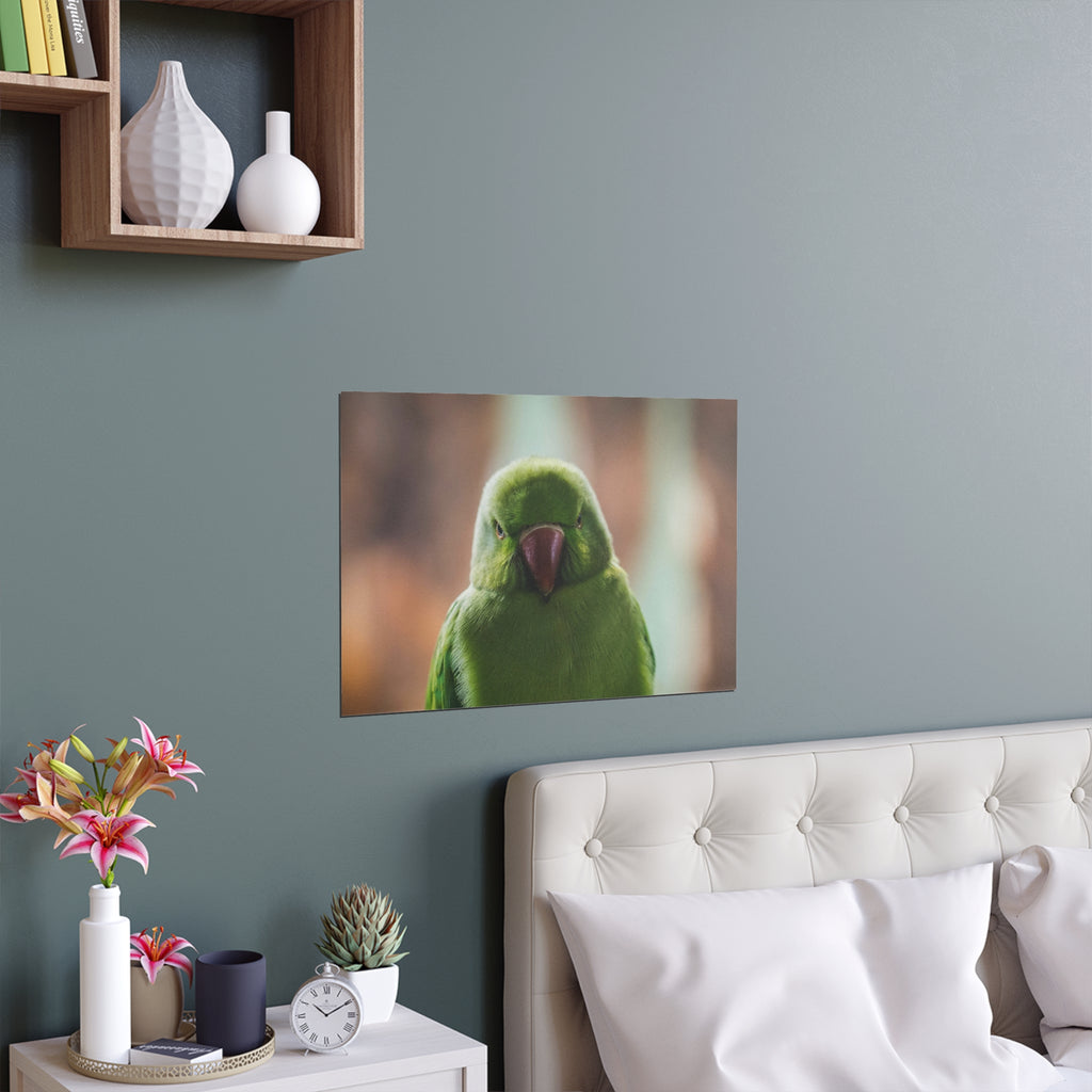 Green Parrot Portrait Silk Poster | Indoor Outdoor Wall Art