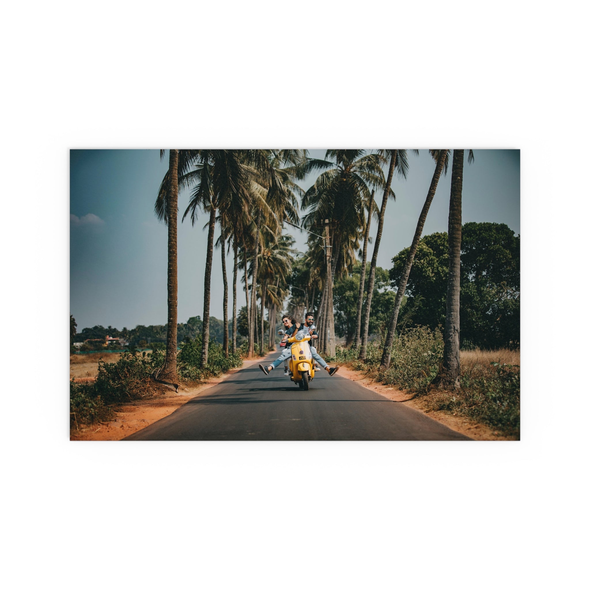 Palm Tree Road Scooter Ride poster | Silk Poster