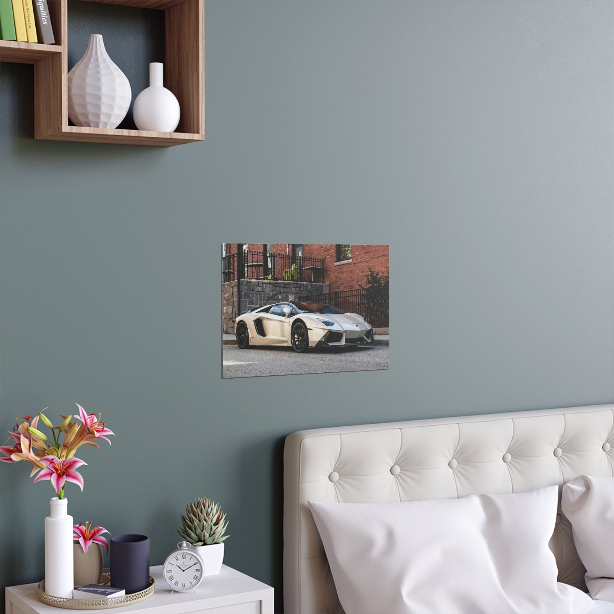 White Lamborghini Sports Car Poster | Silk Poster