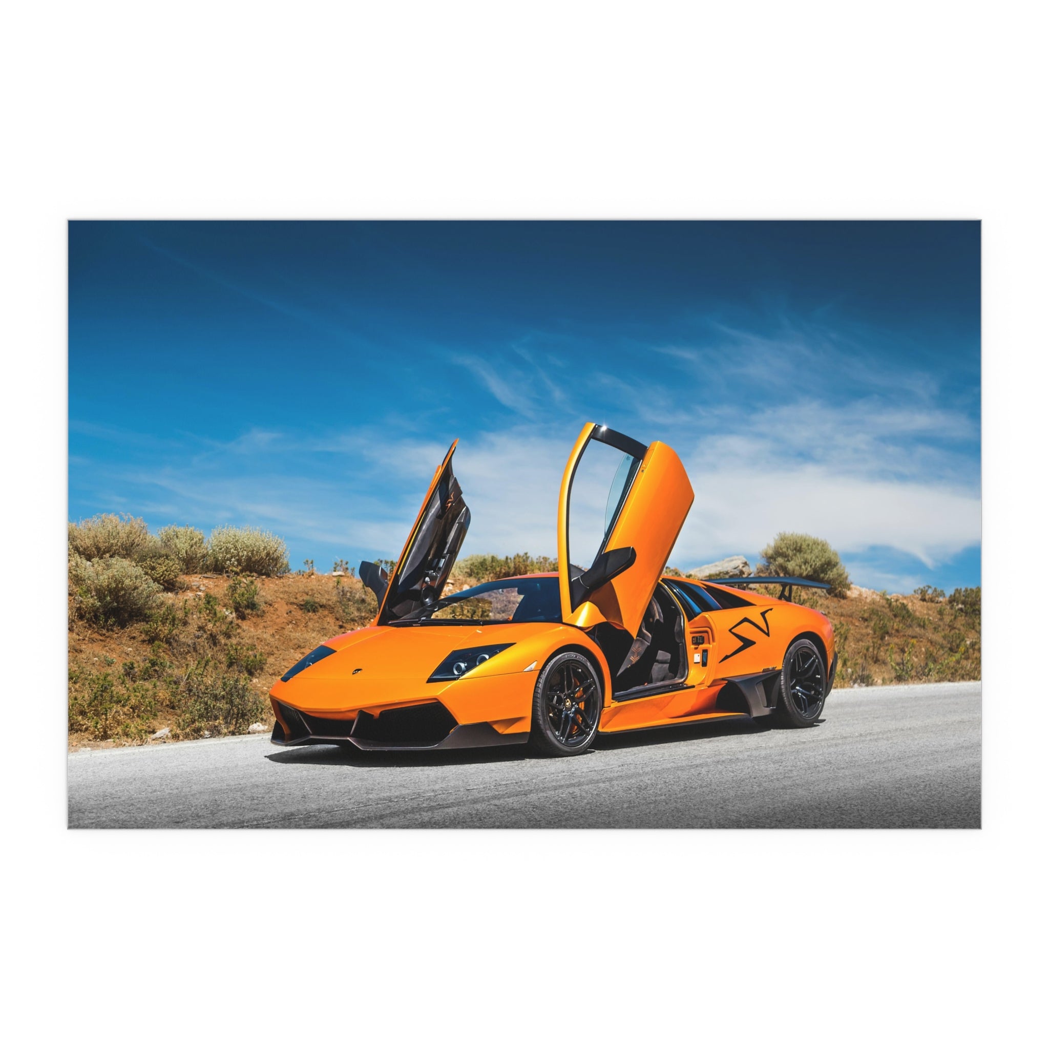 Orange Supercar Poster | Silk Print Indoor Outdoor