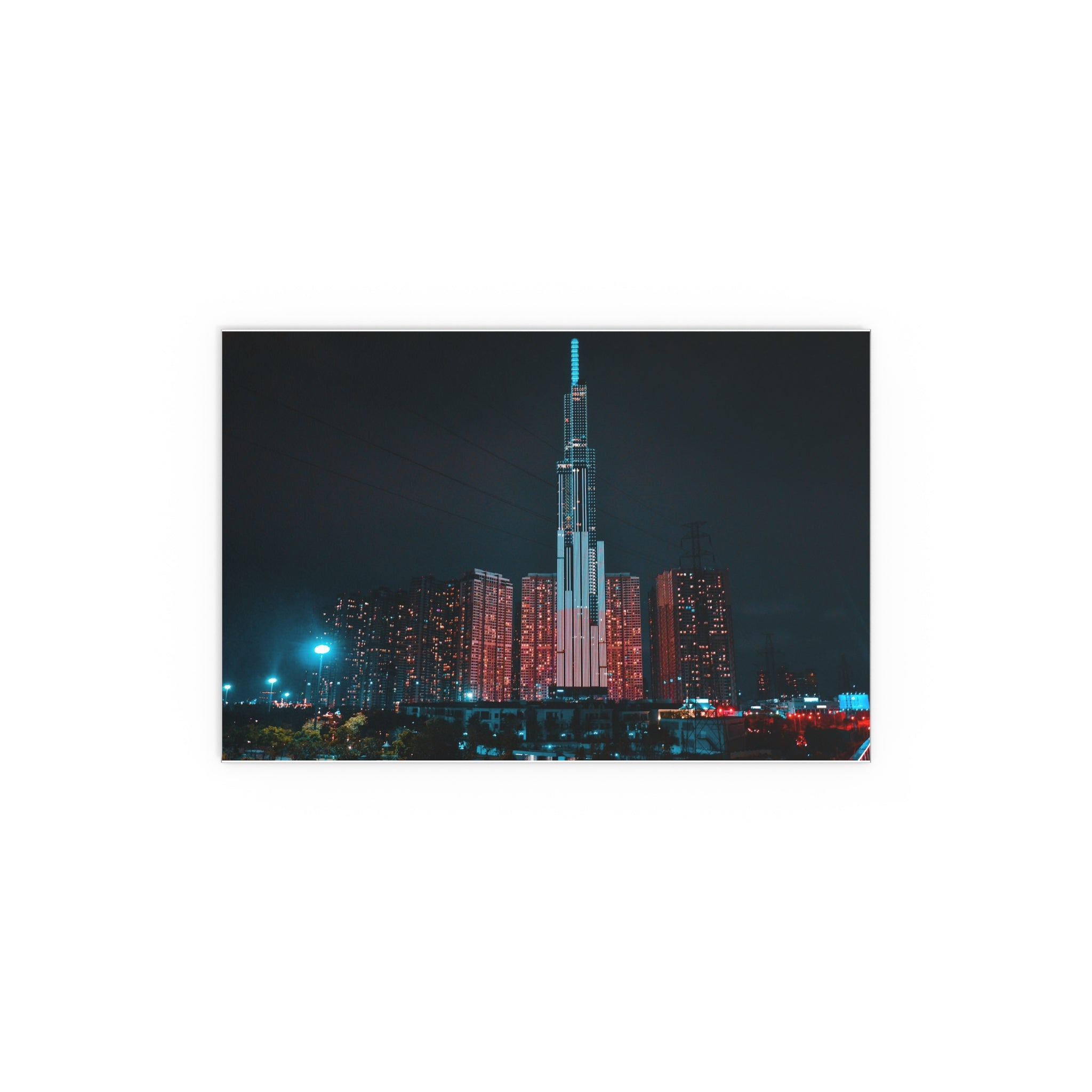 Neon City Skyline Poster