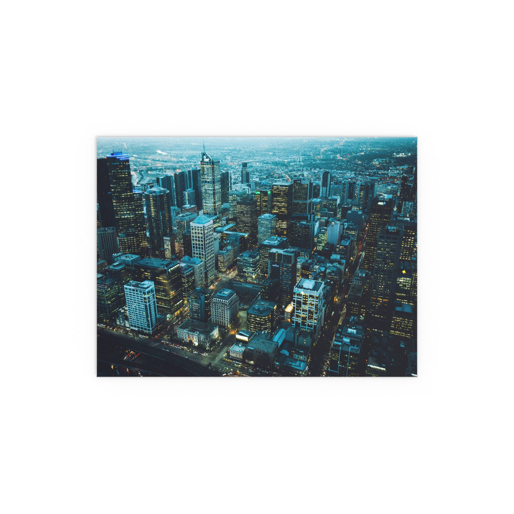 City Skyline at Dusk Silk Poster | Indoor Outdoor Wall Art