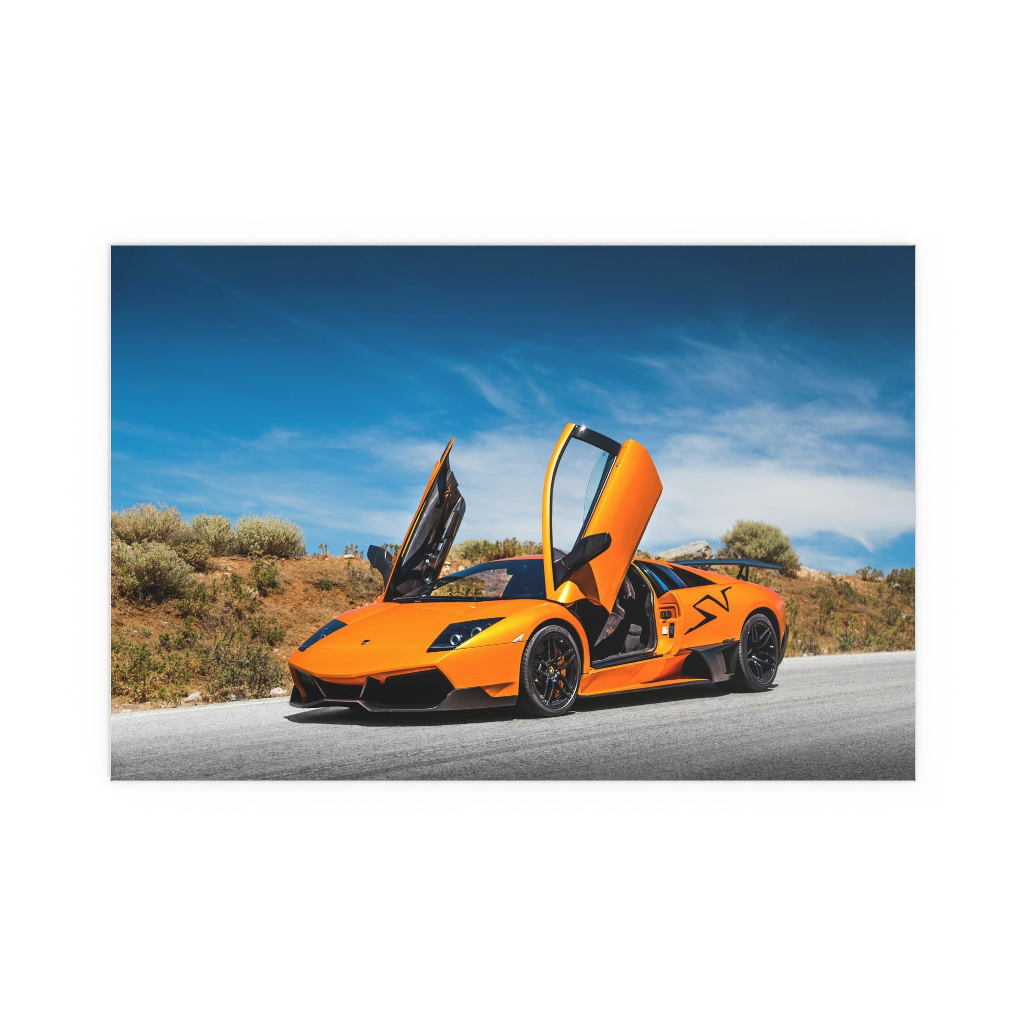 Orange Supercar Poster | Silk Print Indoor Outdoor