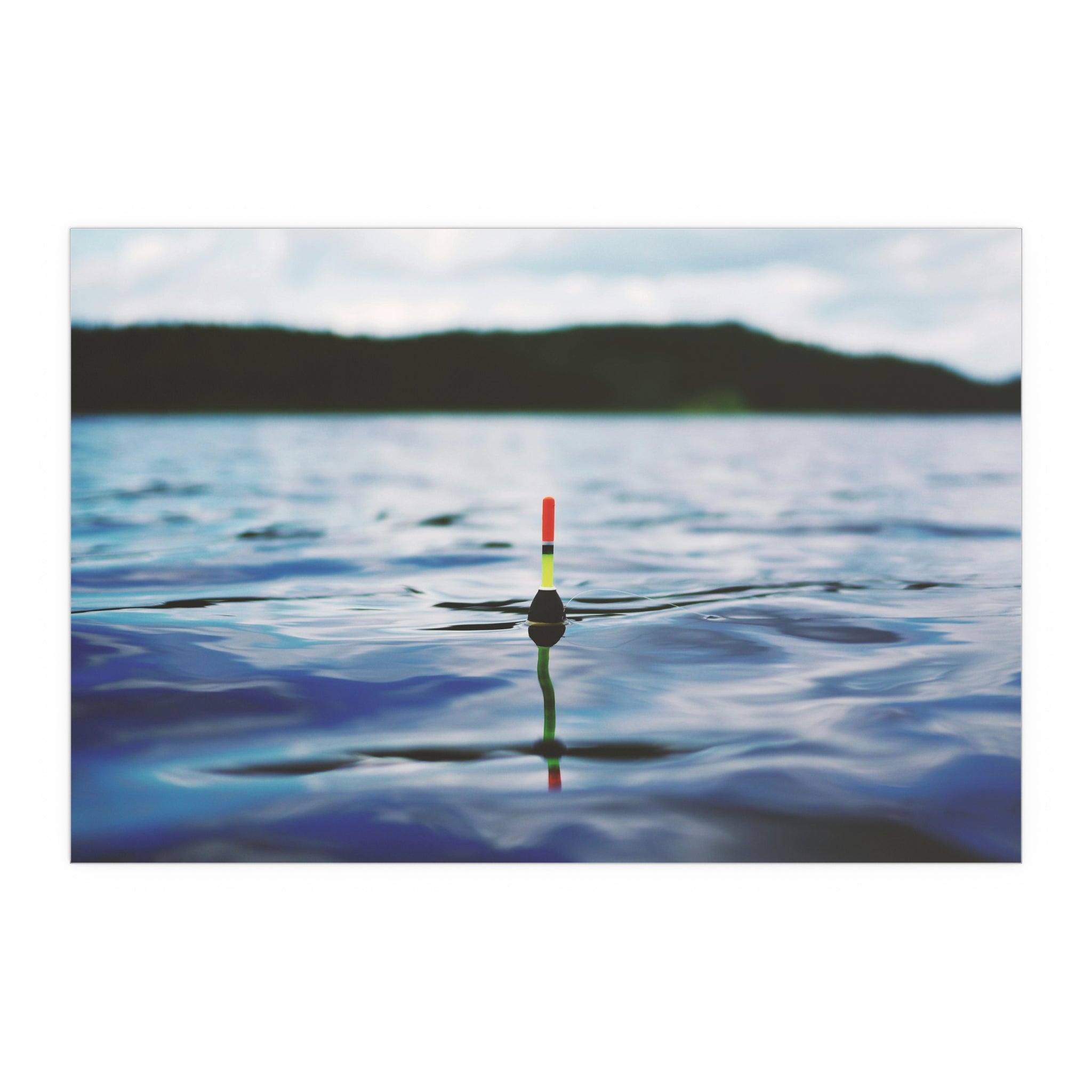 Fishing Bobber in Calm Lake Silk Poster | Indoor Outdoor Wall Art